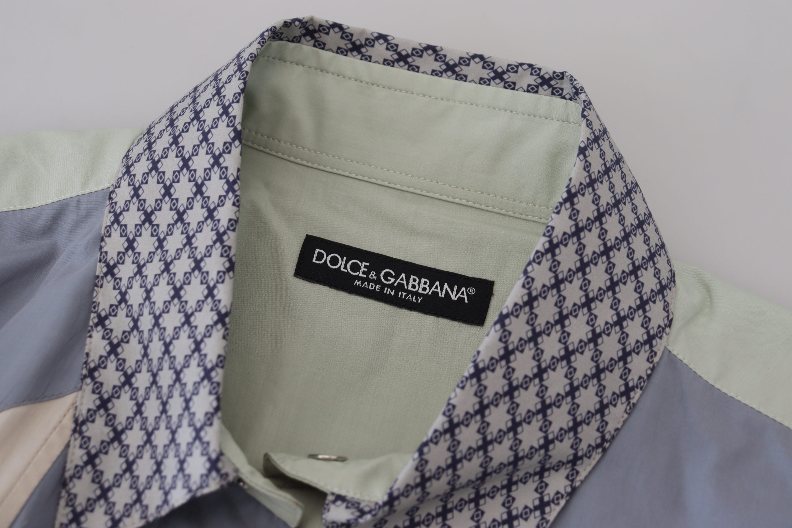 Camisa Dolce & Gabbana slim fit en patchwork de algodón multicolor-5