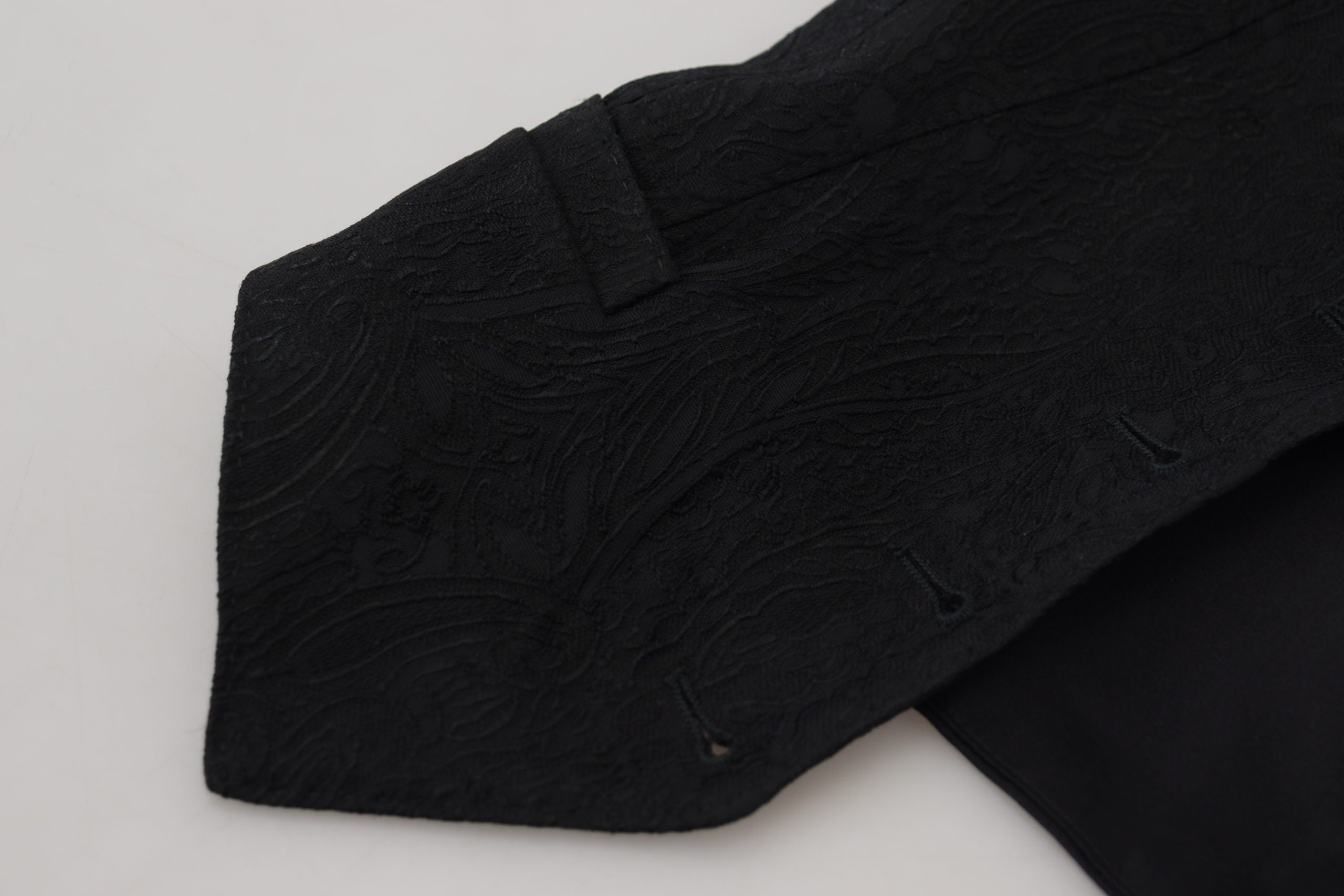 Dolce & Gabbana Black Brocade Button Down Sleeveless Vest-7