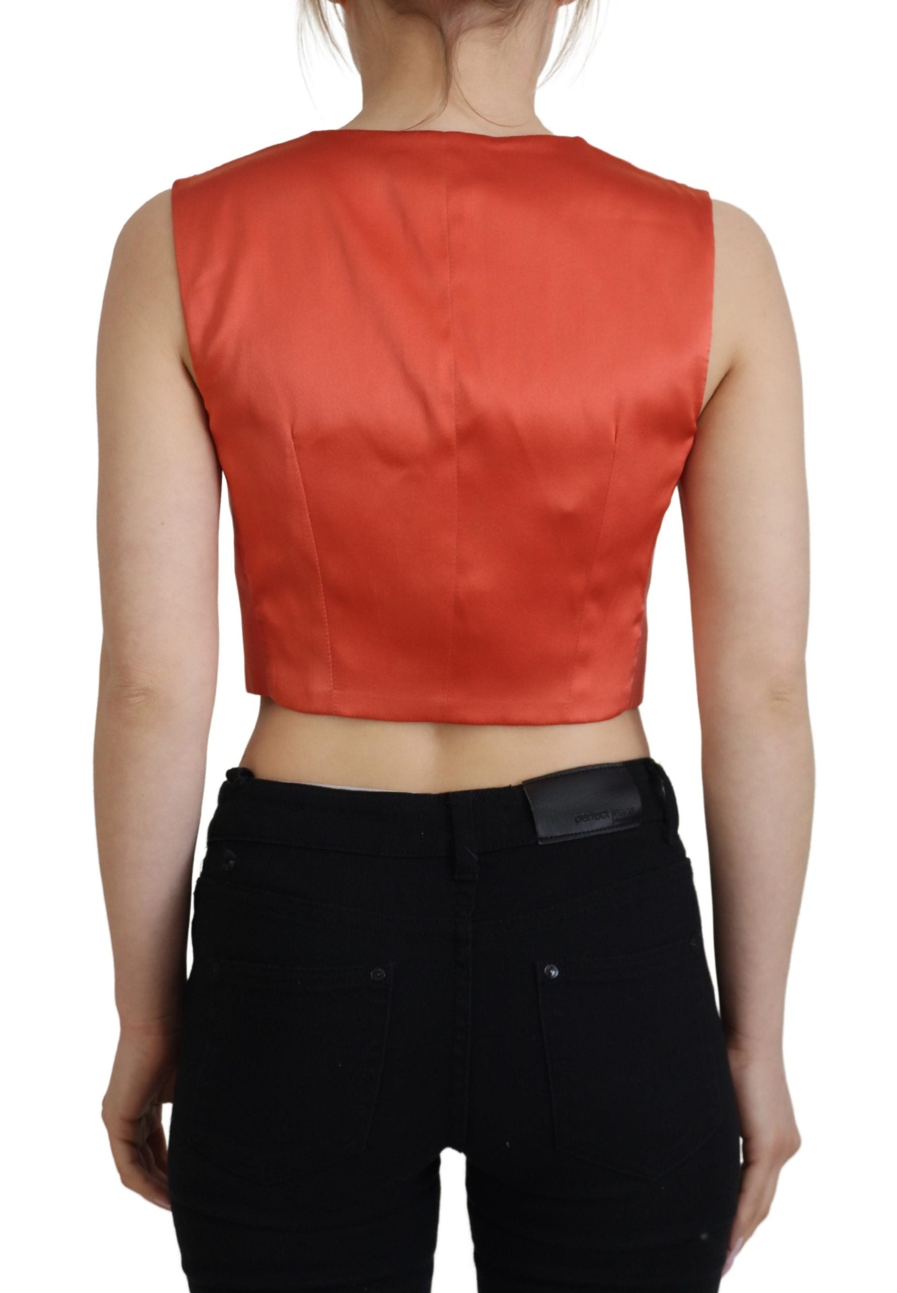 Top corto sin mangas naranja Dolce & Gabbana-3