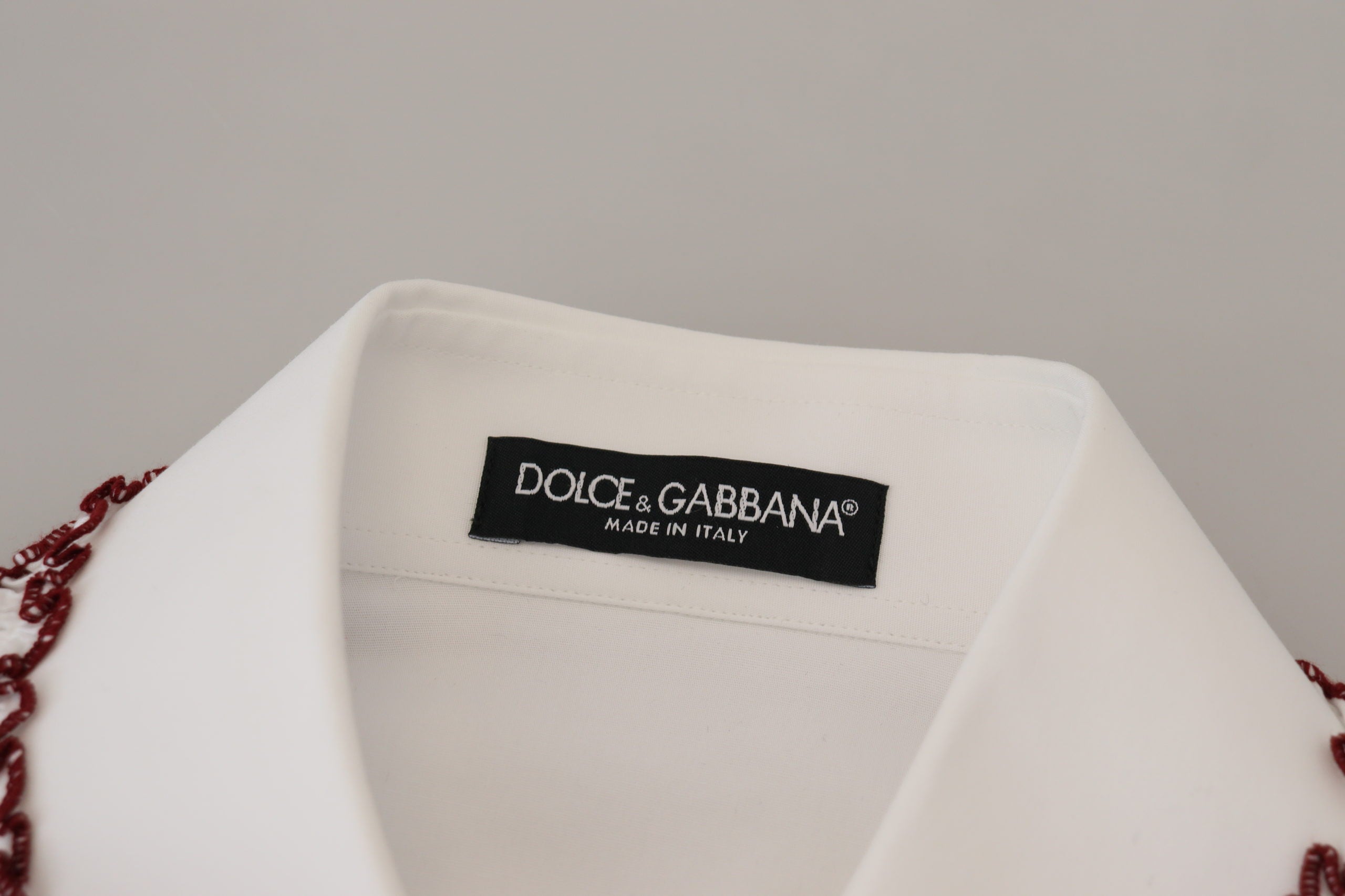 Dolce & Gabbana Weißes Spitzen-Top mit langen Ärmeln und Rüschenkragen-6