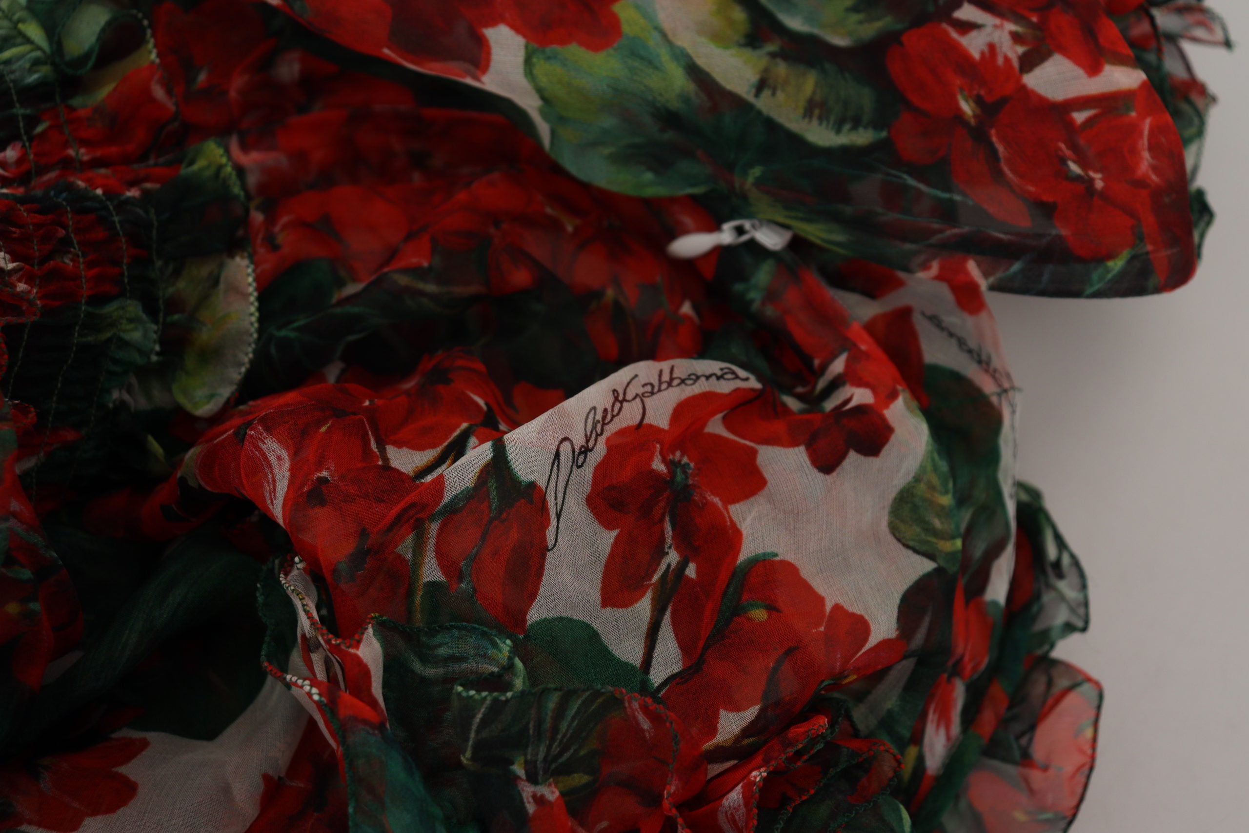 Dolce & Gabbana Multicolor Geranium A-line Knee-Length Dress-6