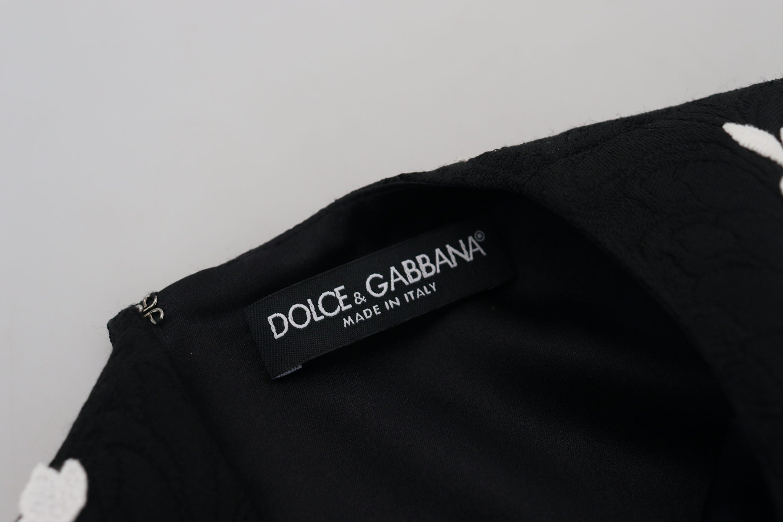 Dolce & Gabbana Schwarzes Kleid mit Spitzenbesatz und halben Ärmeln in A-Linie-6