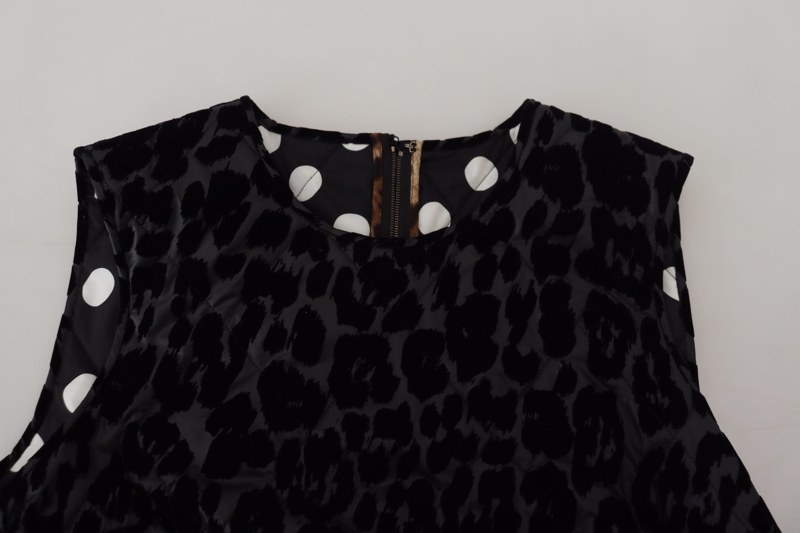 Dolce & Gabbana Schwarzes Leopard-Shift-Minikleid aus Polyester-5