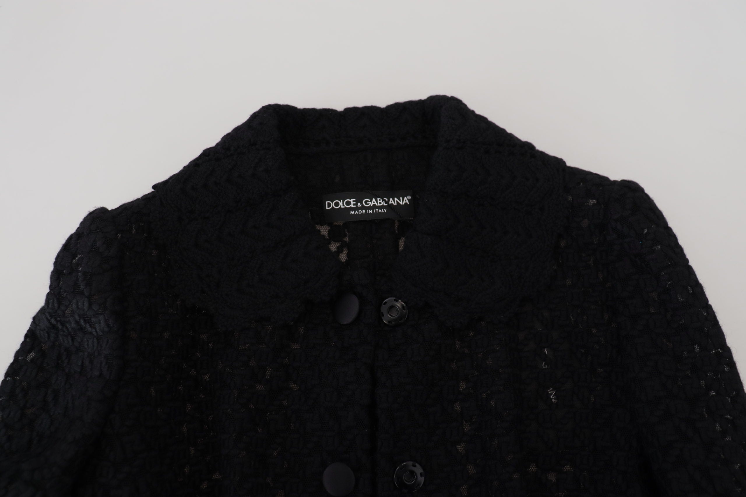 Dolce & Gabbana black jacket with knitted button collar made of wool-5