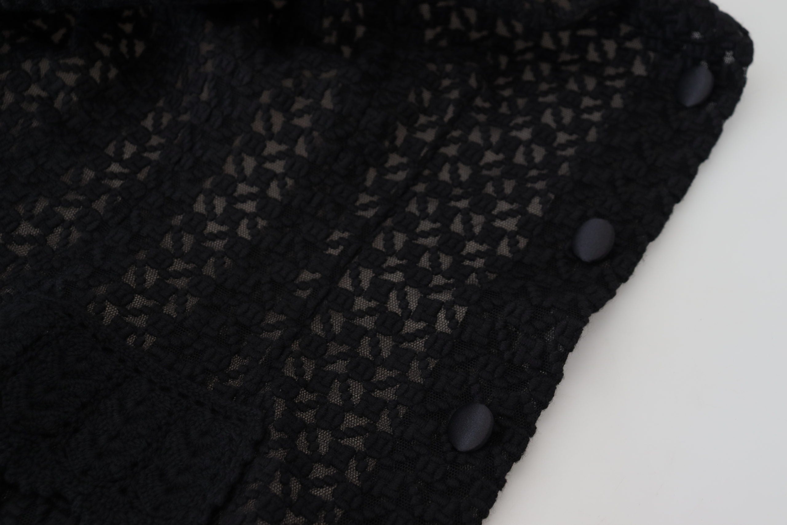 Dolce & Gabbana black jacket with knitted button collar made of wool-7