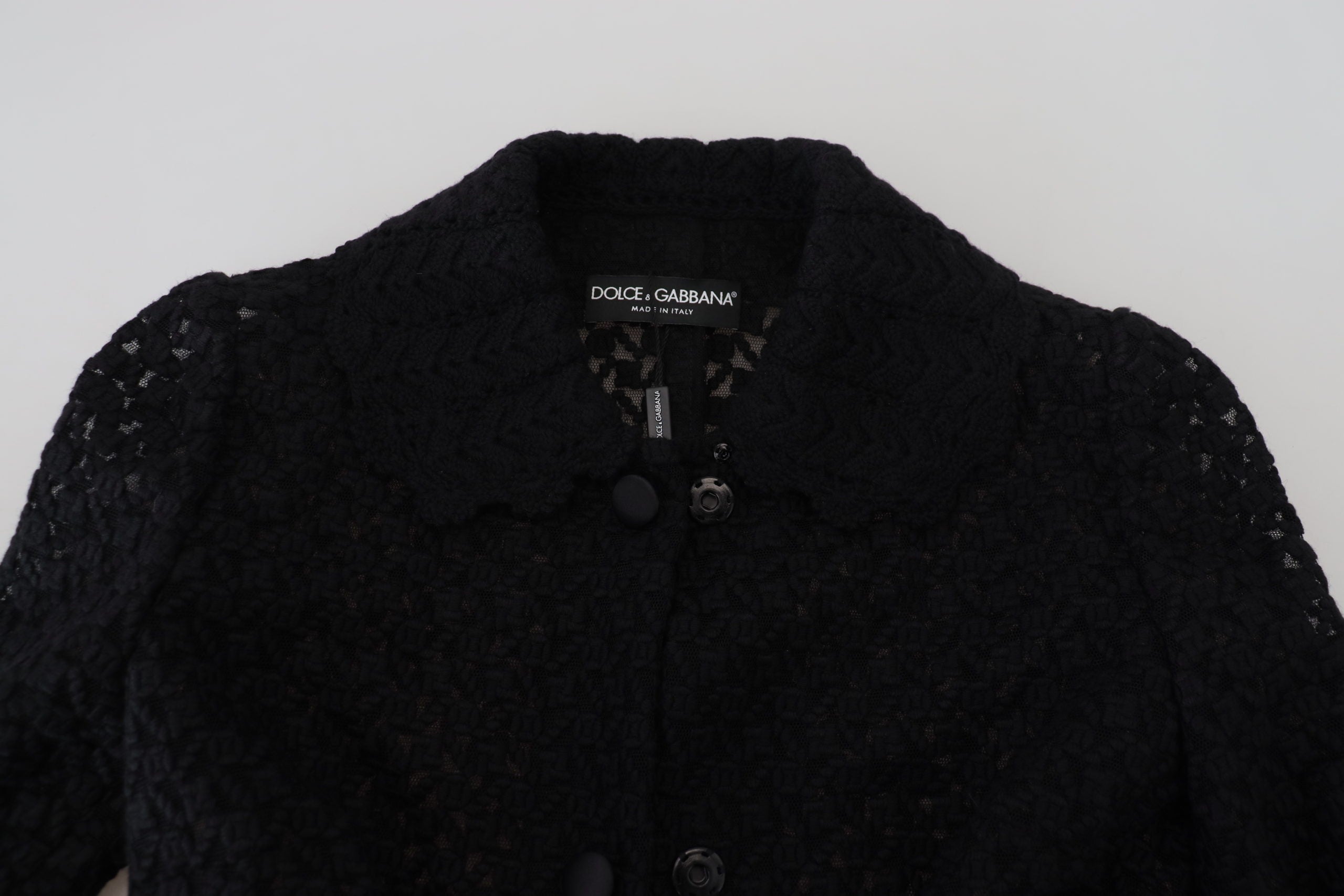 Dolce & Gabbana Black Button Down Long Blazer Cotton Jacket-5