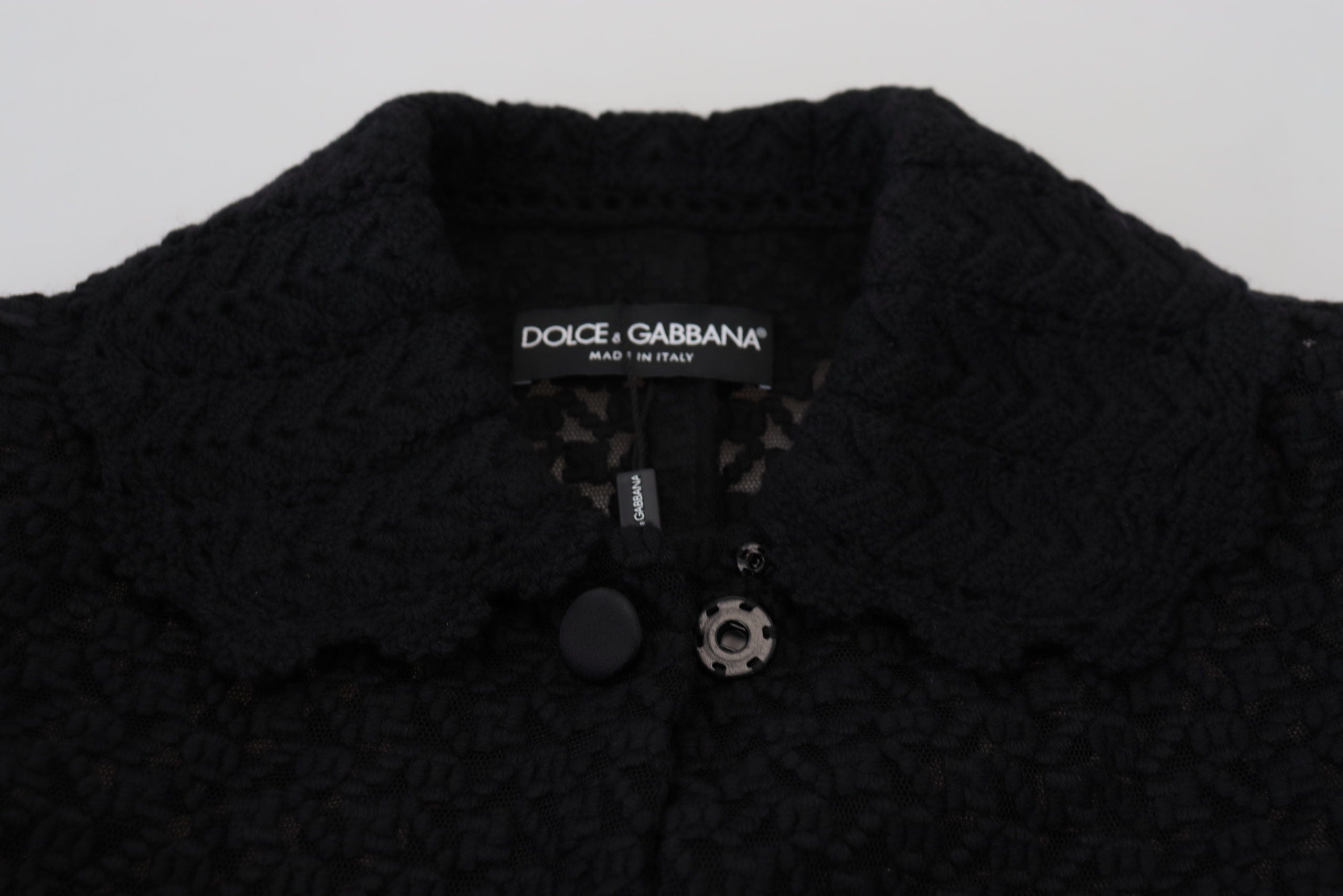 Dolce & Gabbana Black Button Down Long Blazer Cotton Jacket-7
