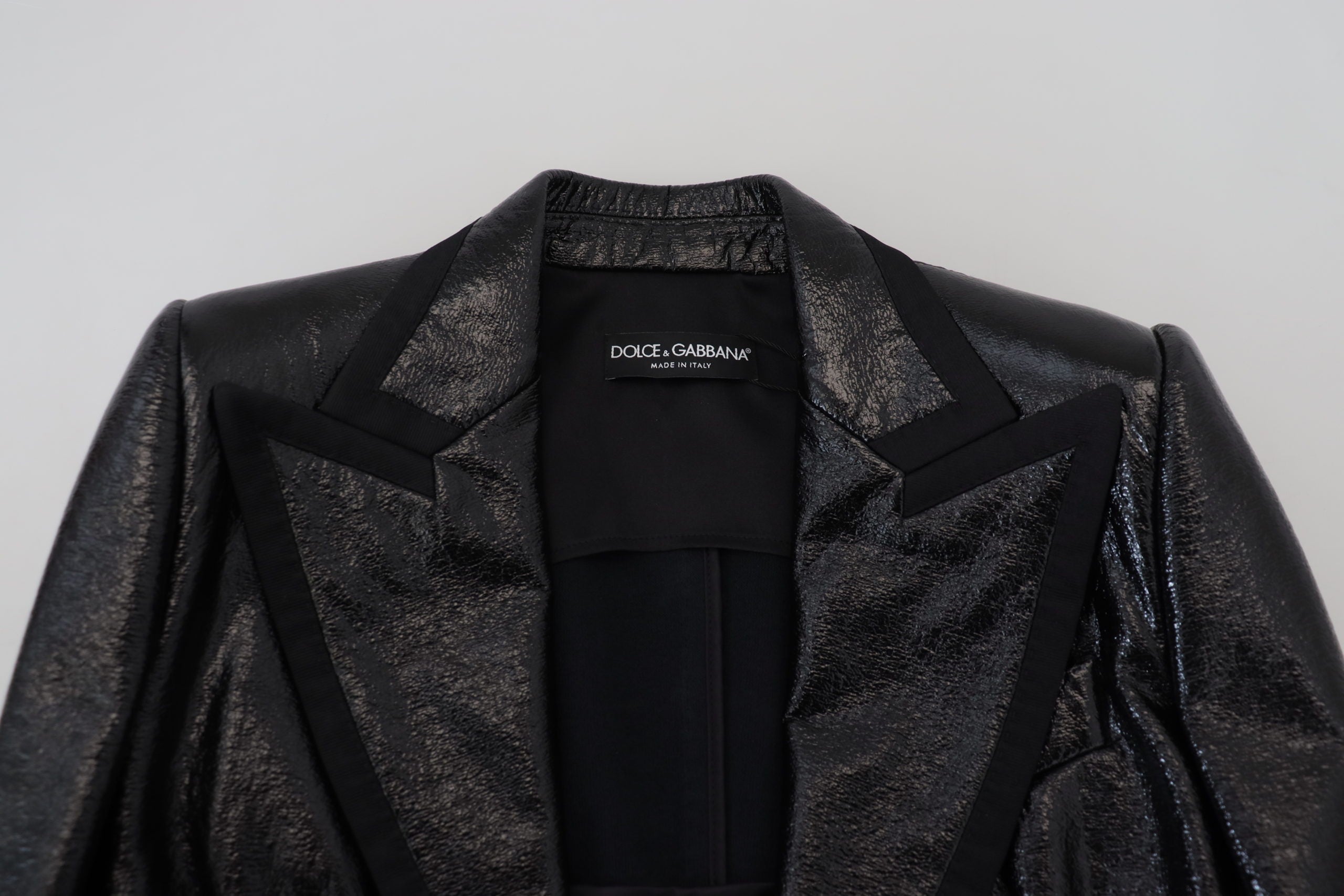 Dolce & Gabbana Schwarzer Langarm-Crop-Blazer Baumwolljacke-5