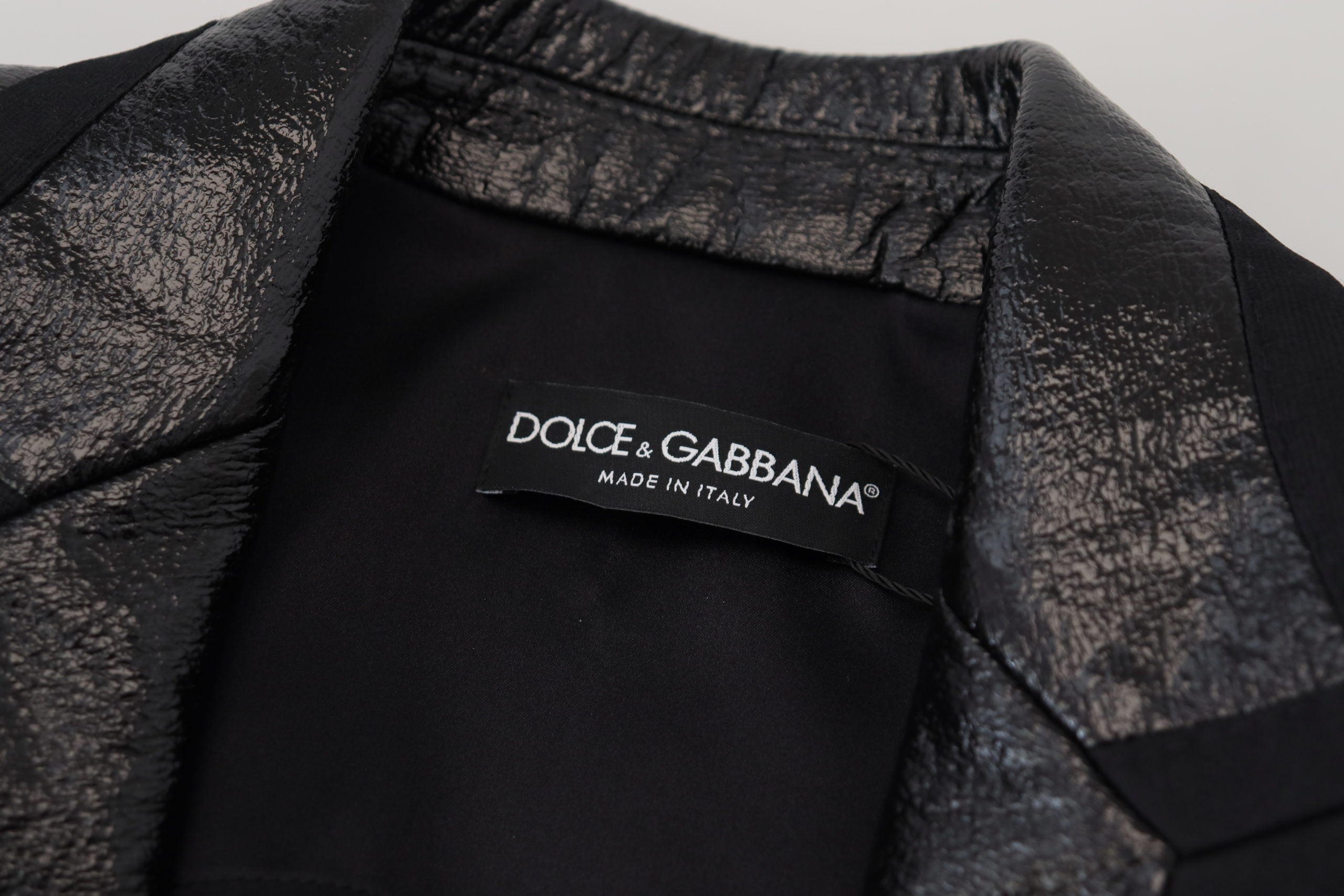 Dolce & Gabbana Schwarzer Langarm-Crop-Blazer Baumwolljacke-6