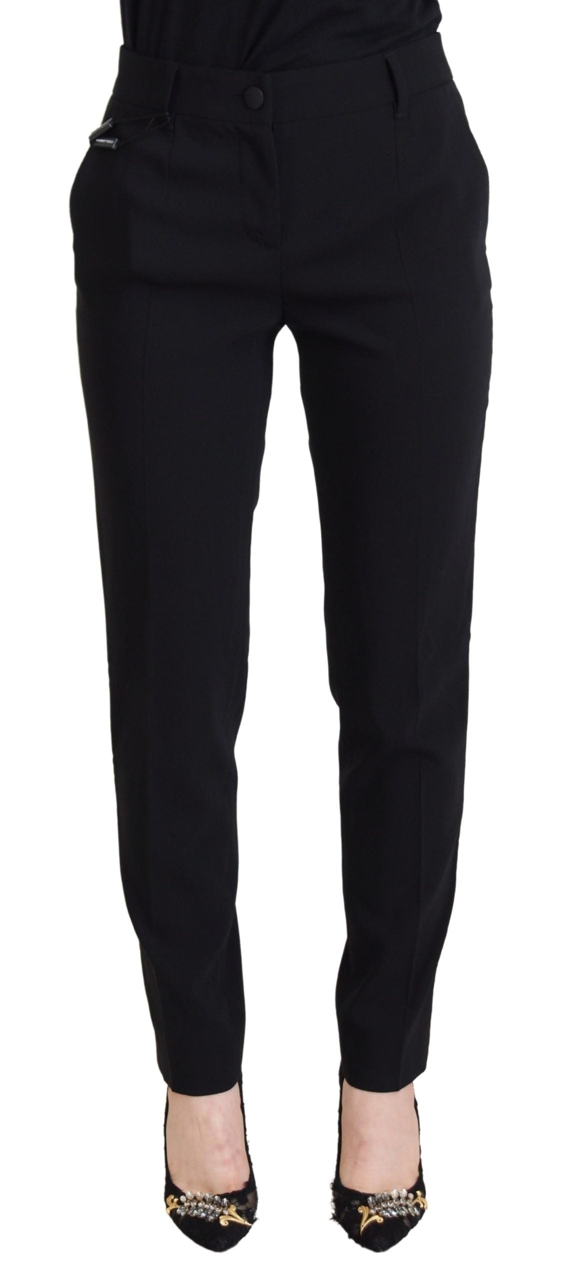 Dolce & Gabbana Black High-Waisted Trousers for Women