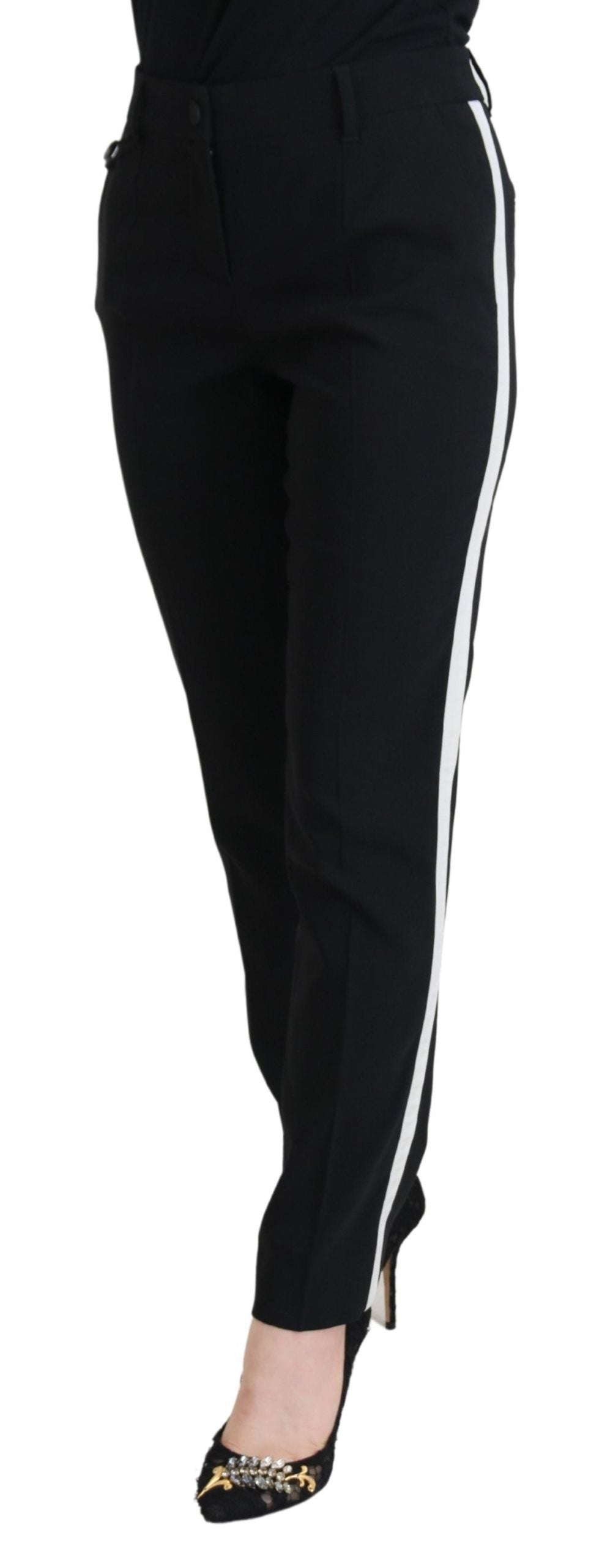 Pantalones negros de cintura alta Dolce & Gabbana para mujer-2
