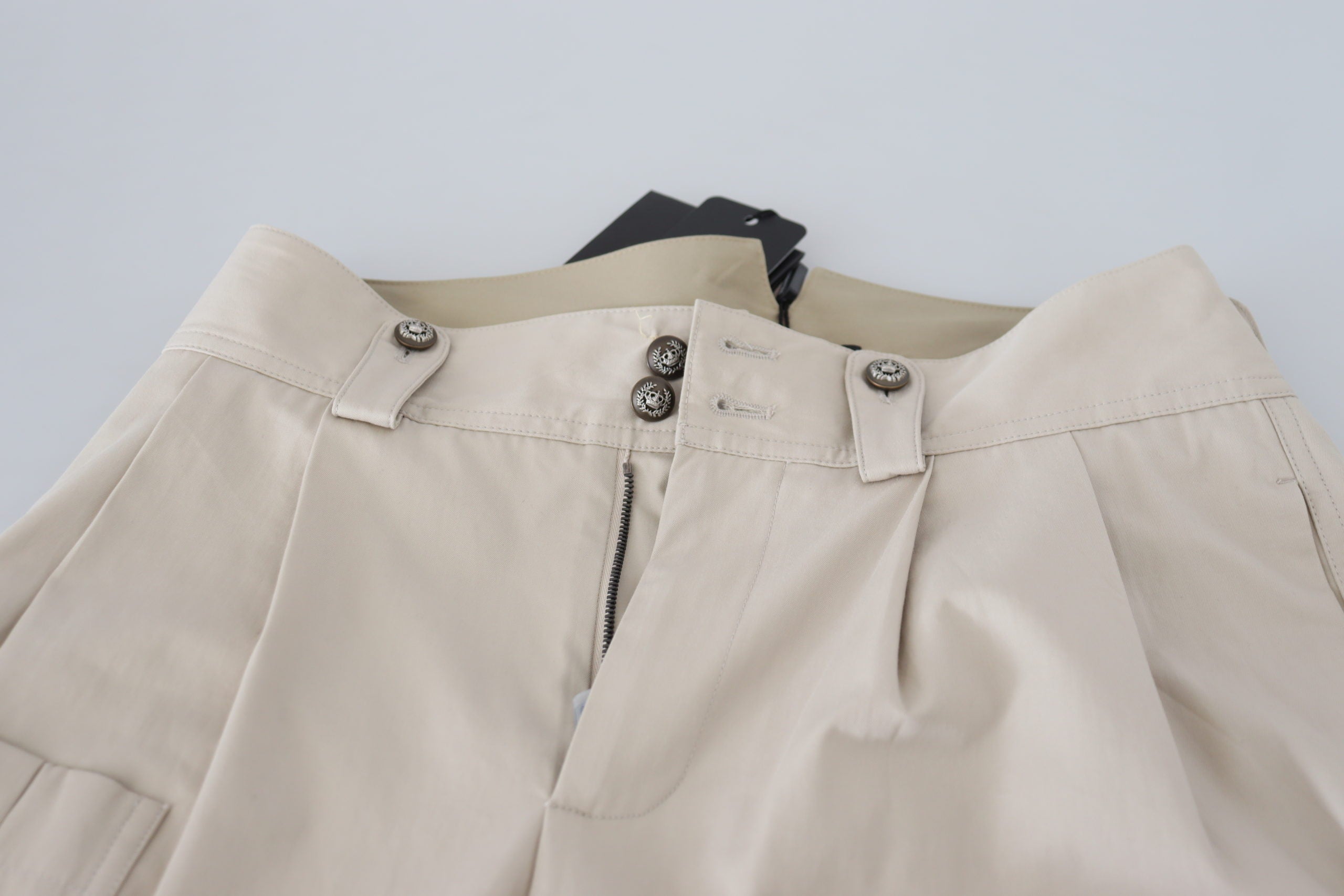 Dolce & Gabbana Beige High-Waisted Women's Trousers-4
