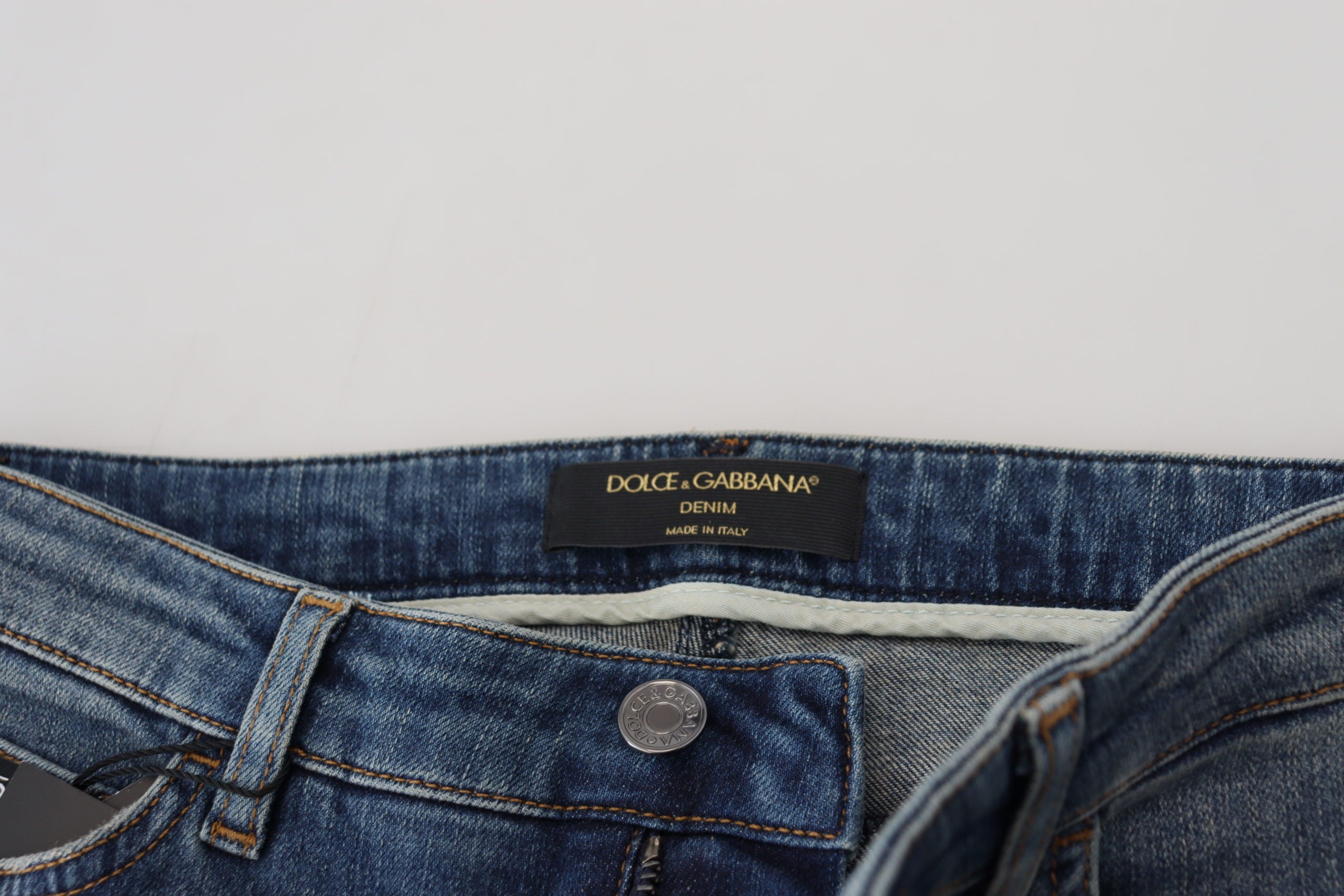 Dolce & Gabbana blue, washed, ripped denim jeans made of cotton-5