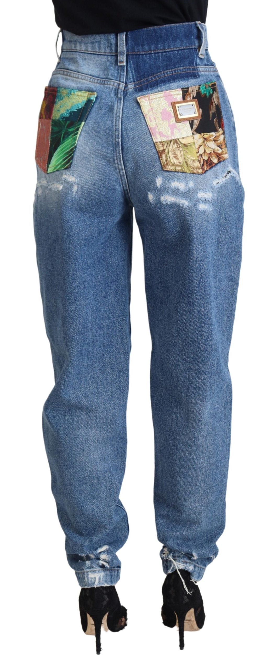 Dolce & Gabbana blue, washed, ripped denim jeans made of cotton-3