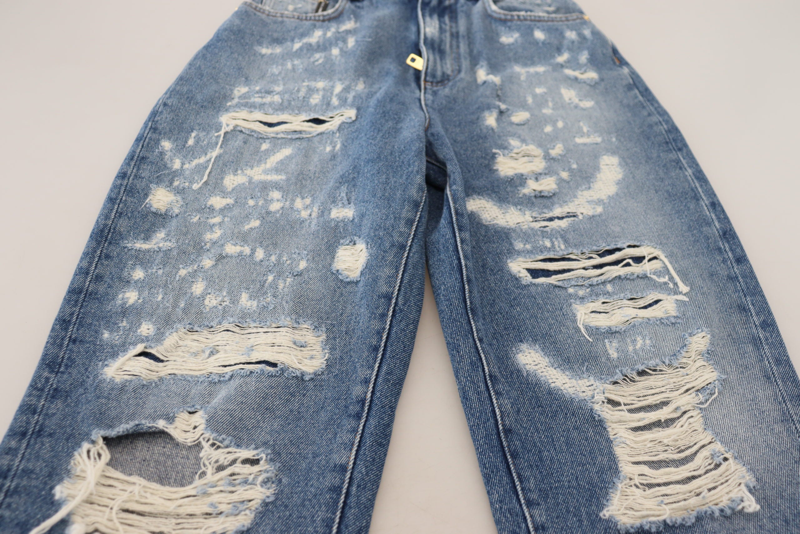Dolce & Gabbana blue, washed, ripped denim jeans made of cotton-5