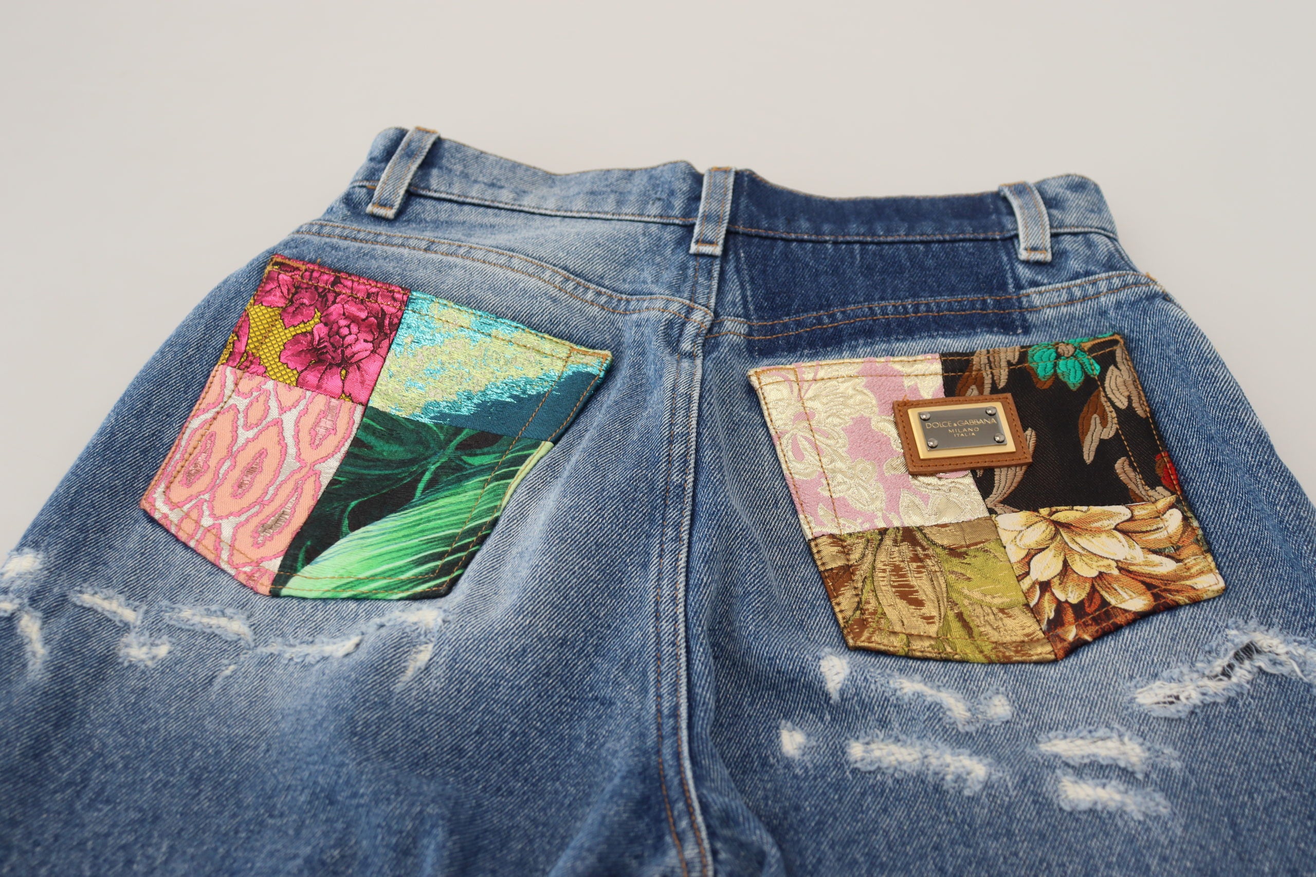 Dolce & Gabbana blue, washed, ripped denim jeans made of cotton-6