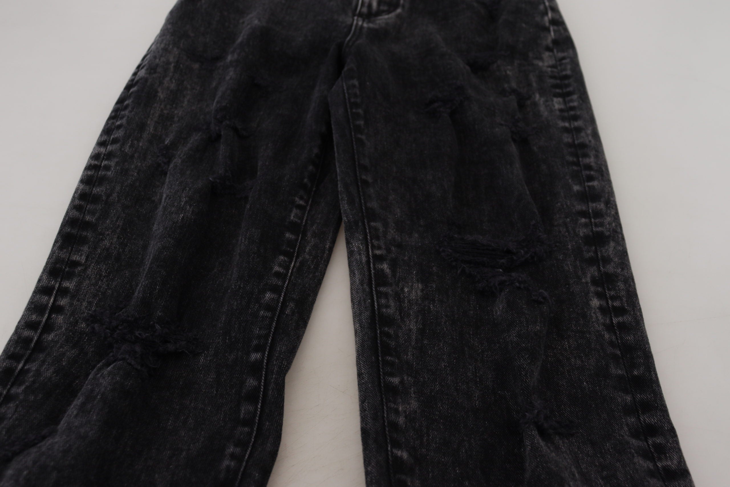 Dolce & Gabbana Black High-Waisted Denim Jeans in Washed Cotton-5
