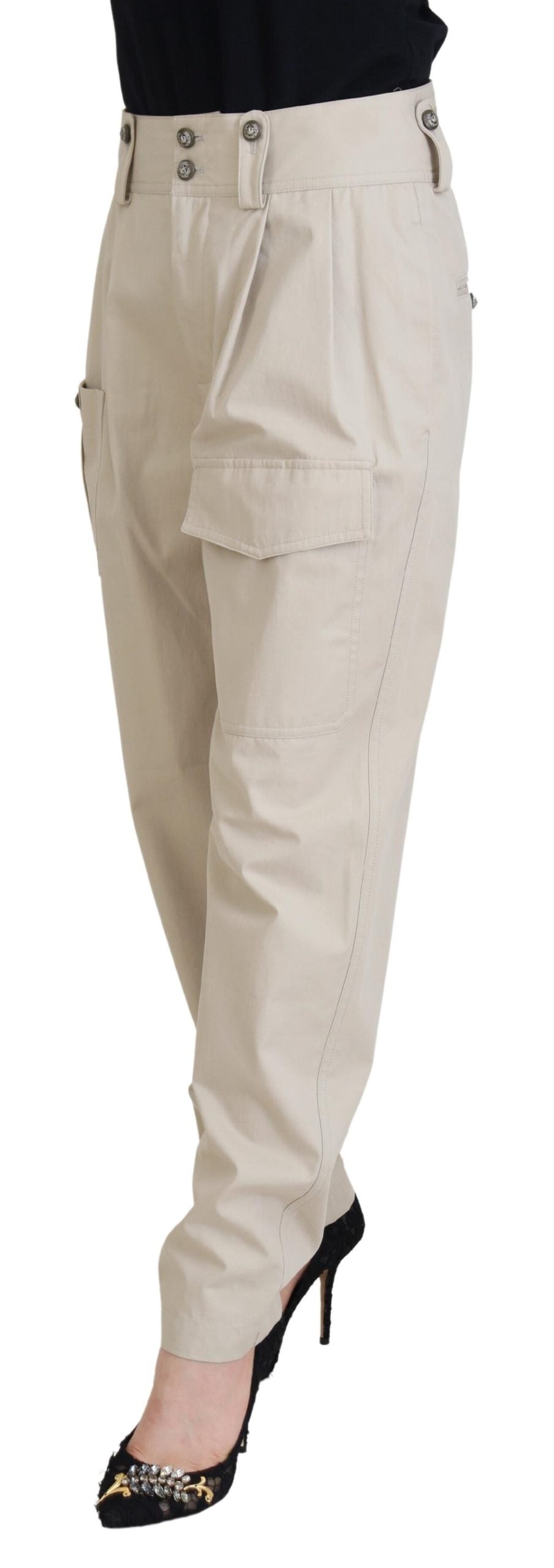 Dolce & Gabbana Beige Cotton Women's Cargo Pants-2