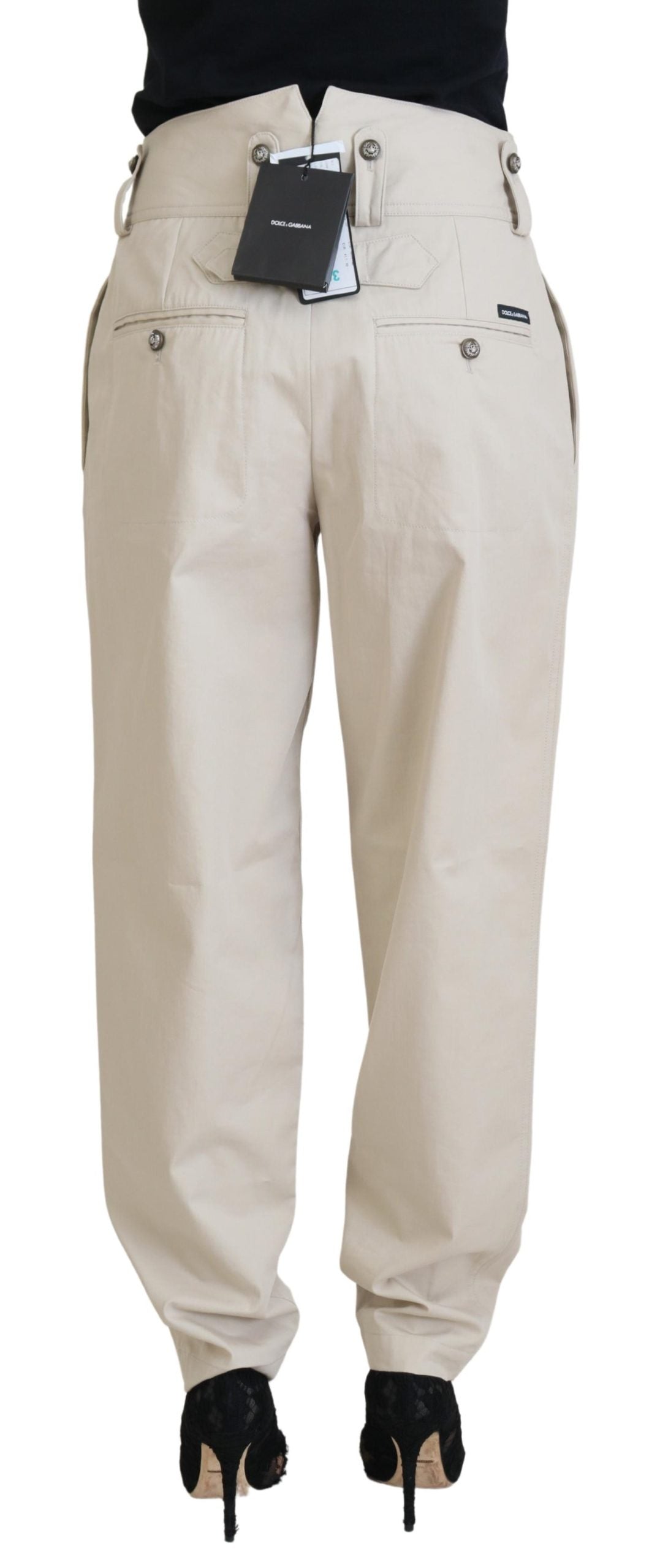Dolce & Gabbana Beige Cotton Women's Cargo Pants-3