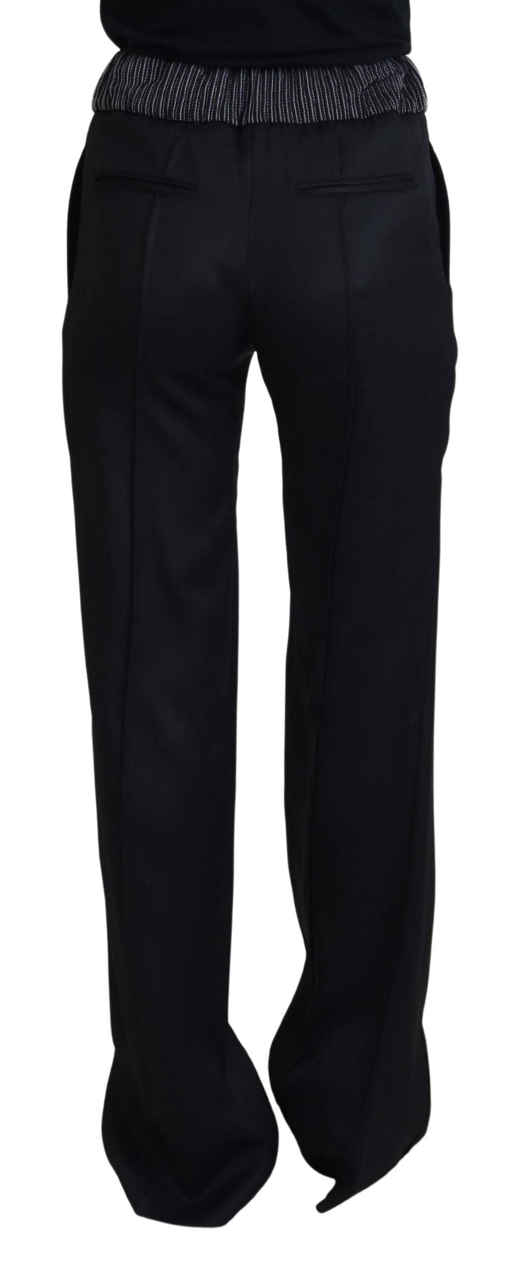 Dolce & Gabbana Schwarze Straight Fit Baumwollhosen-3