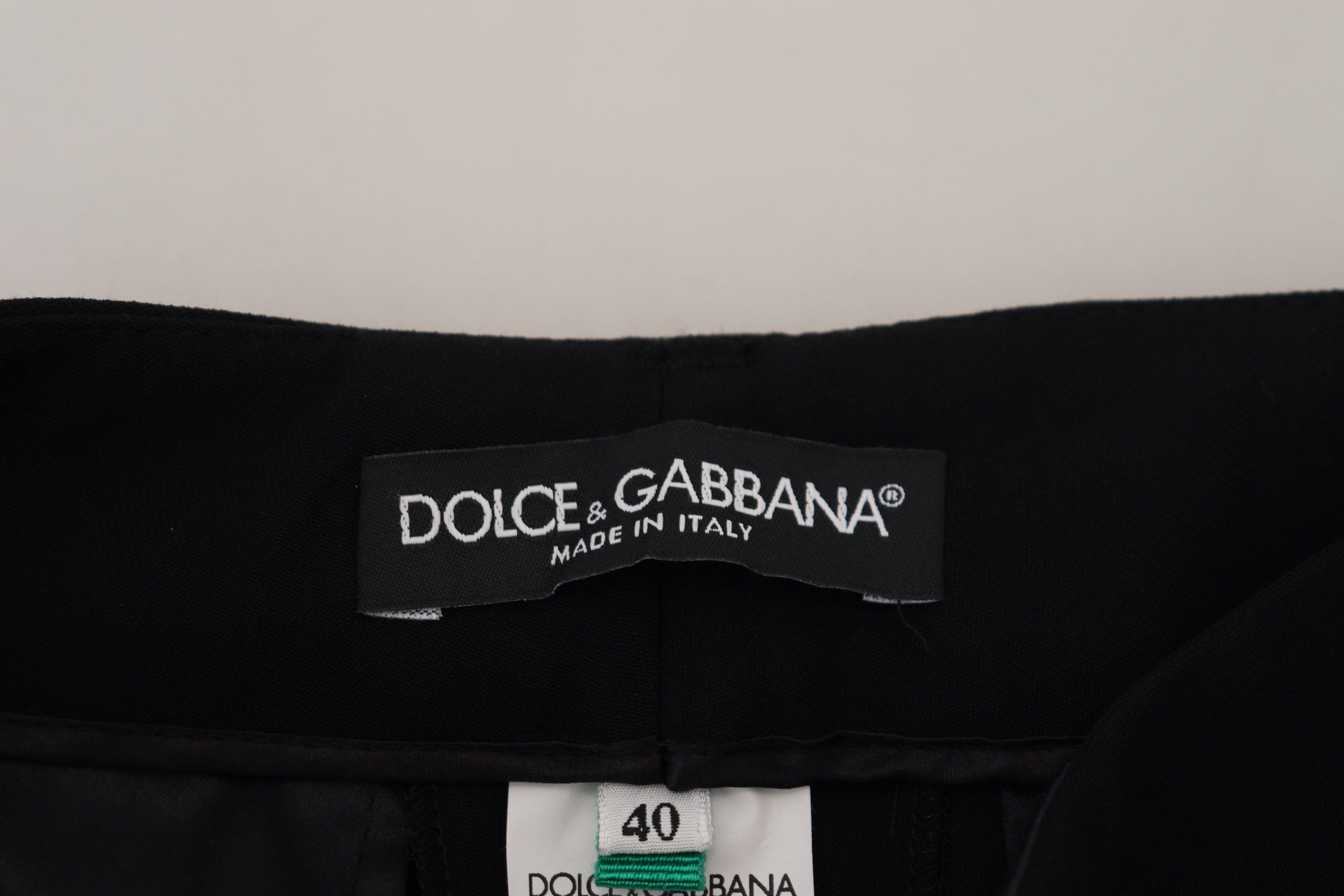 Dolce & Gabbana Schwarze konisch zulaufende Damen-Wollhosen-5