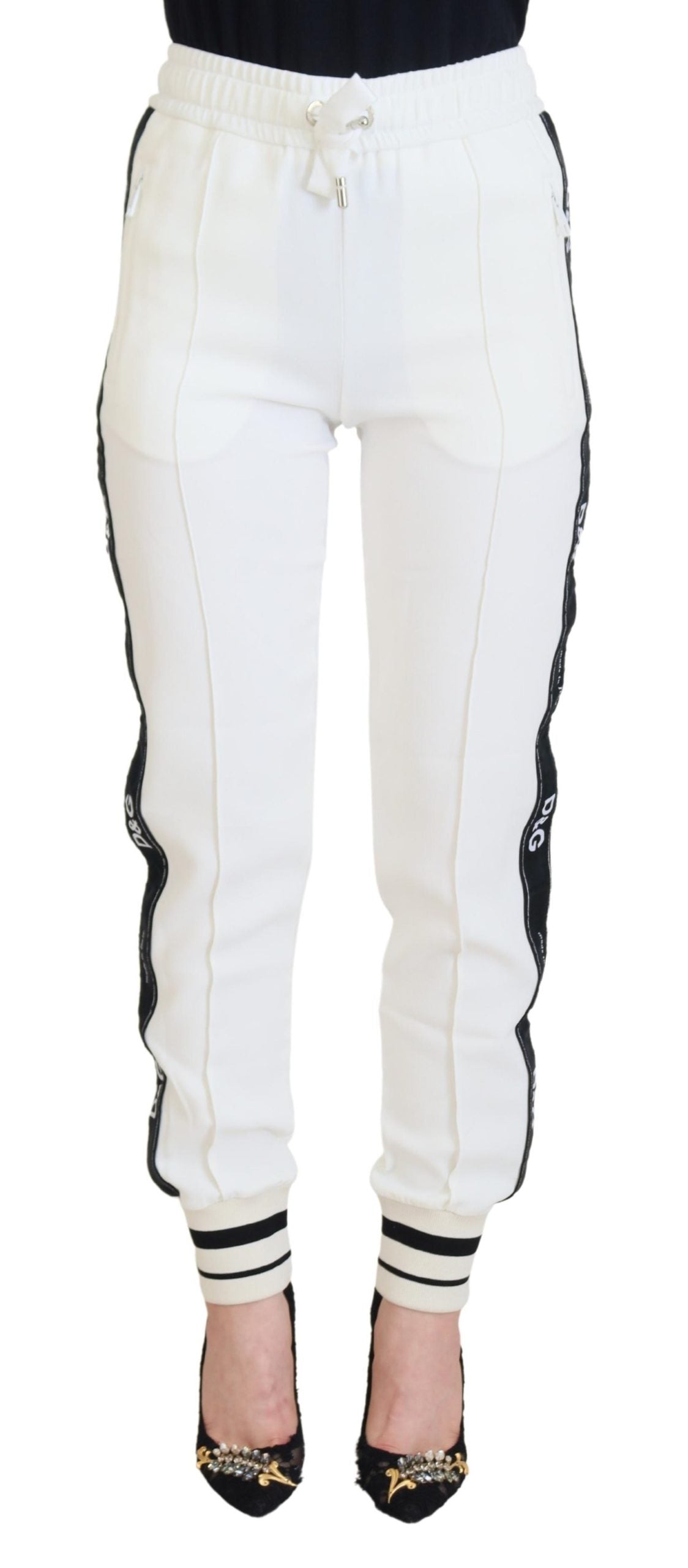 Dolce & Gabbana White DG Logo Sweatpants-1