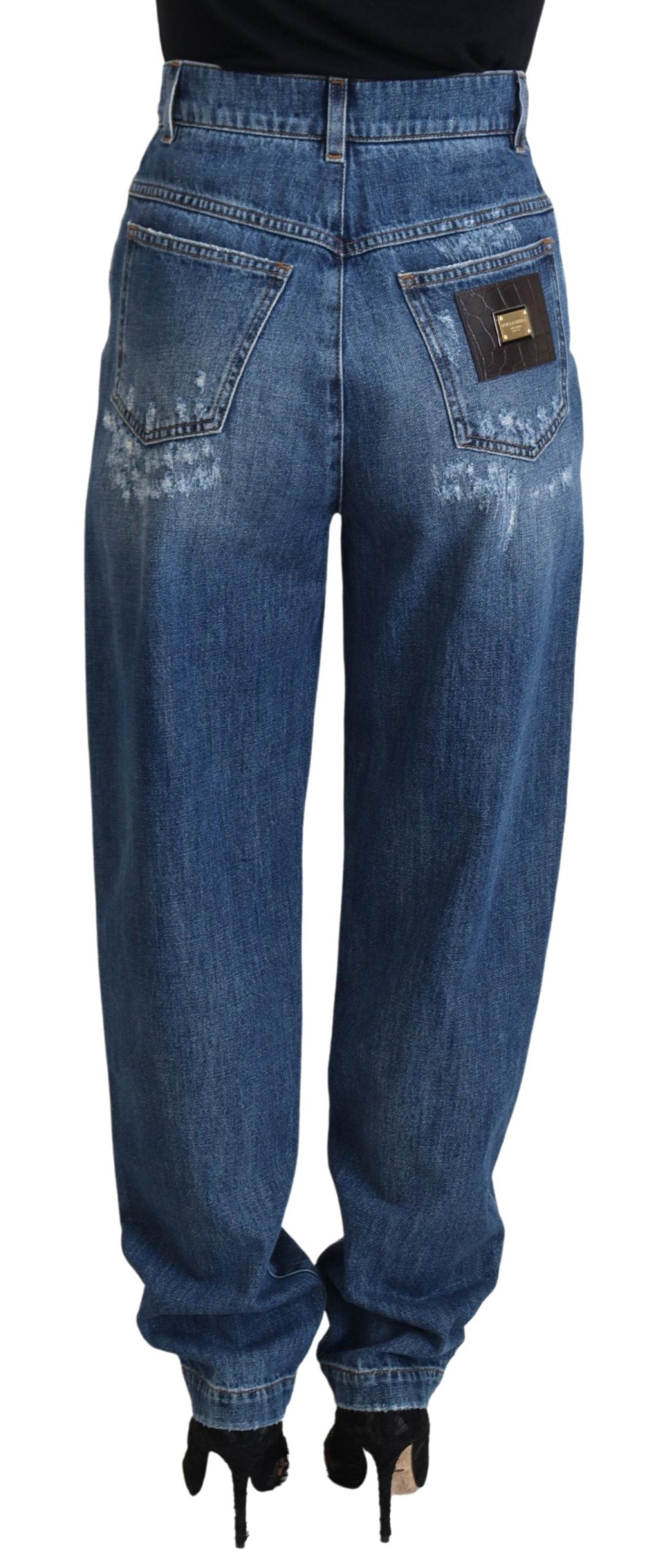 Dolce & Gabbana blue, washed, ripped denim jeans made of cotton-3