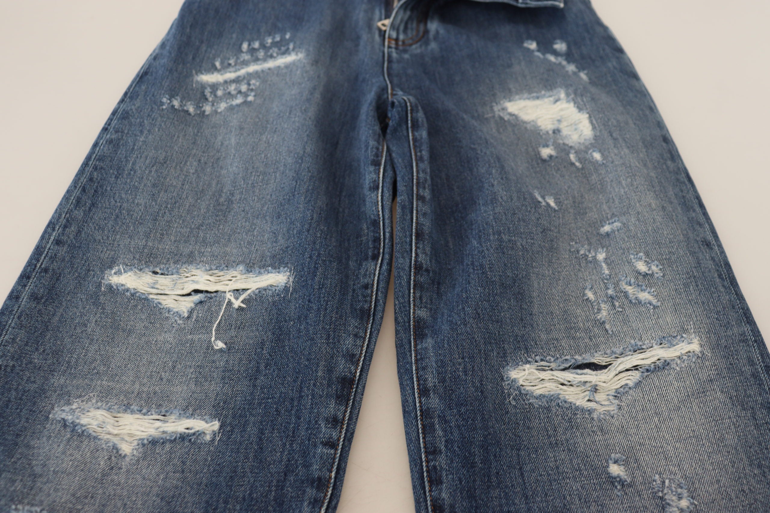 Dolce & Gabbana blue, washed, ripped denim jeans made of cotton-5