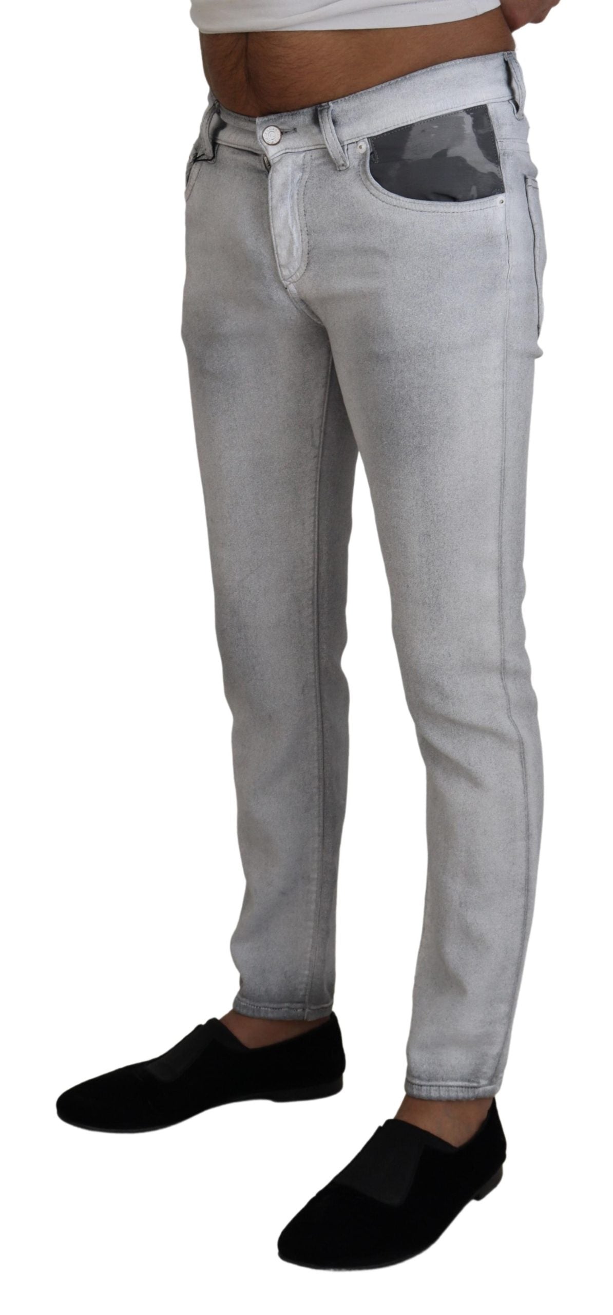 Dolce & Gabbana Grey Washed Skinny Denim Jeans for Men-2