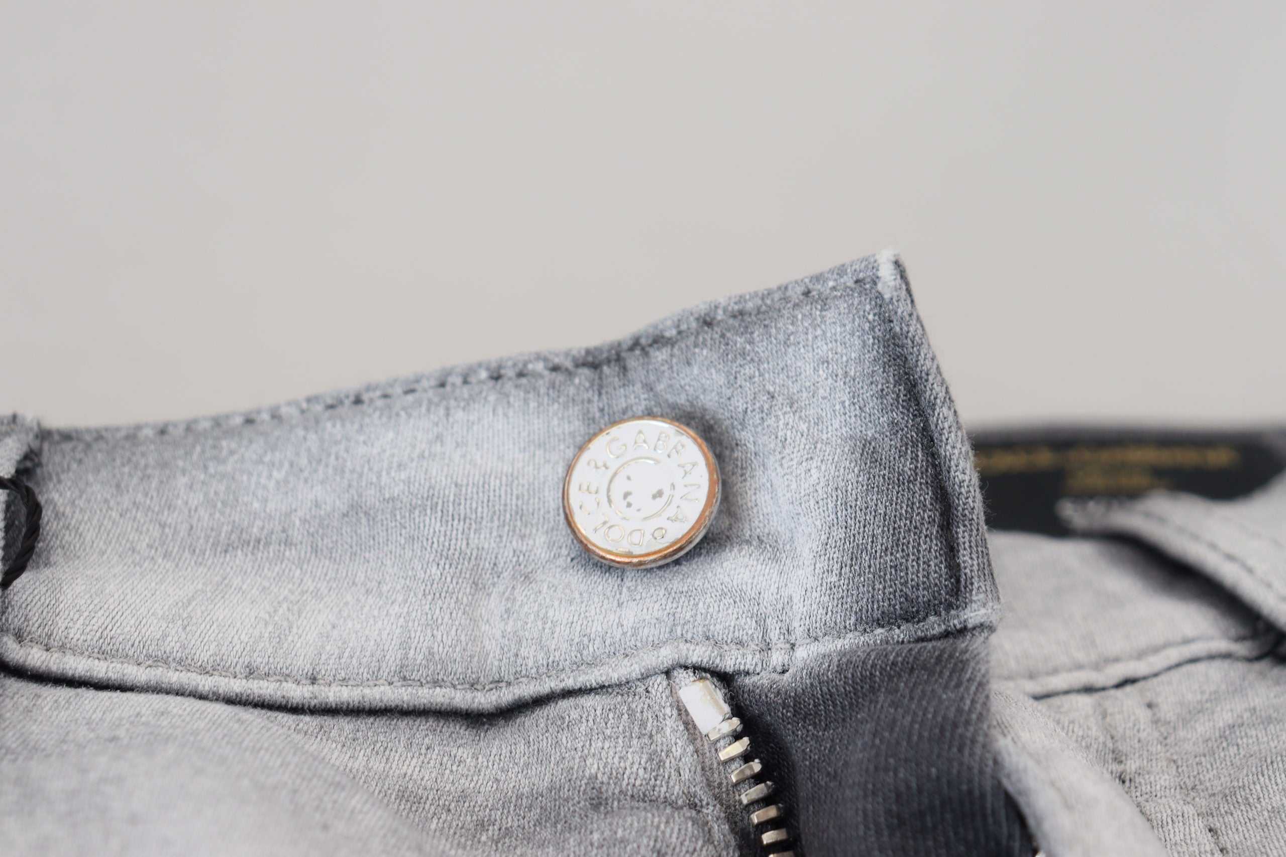 Dolce & Gabbana Grey Washed Skinny Denim Jeans for Men-7