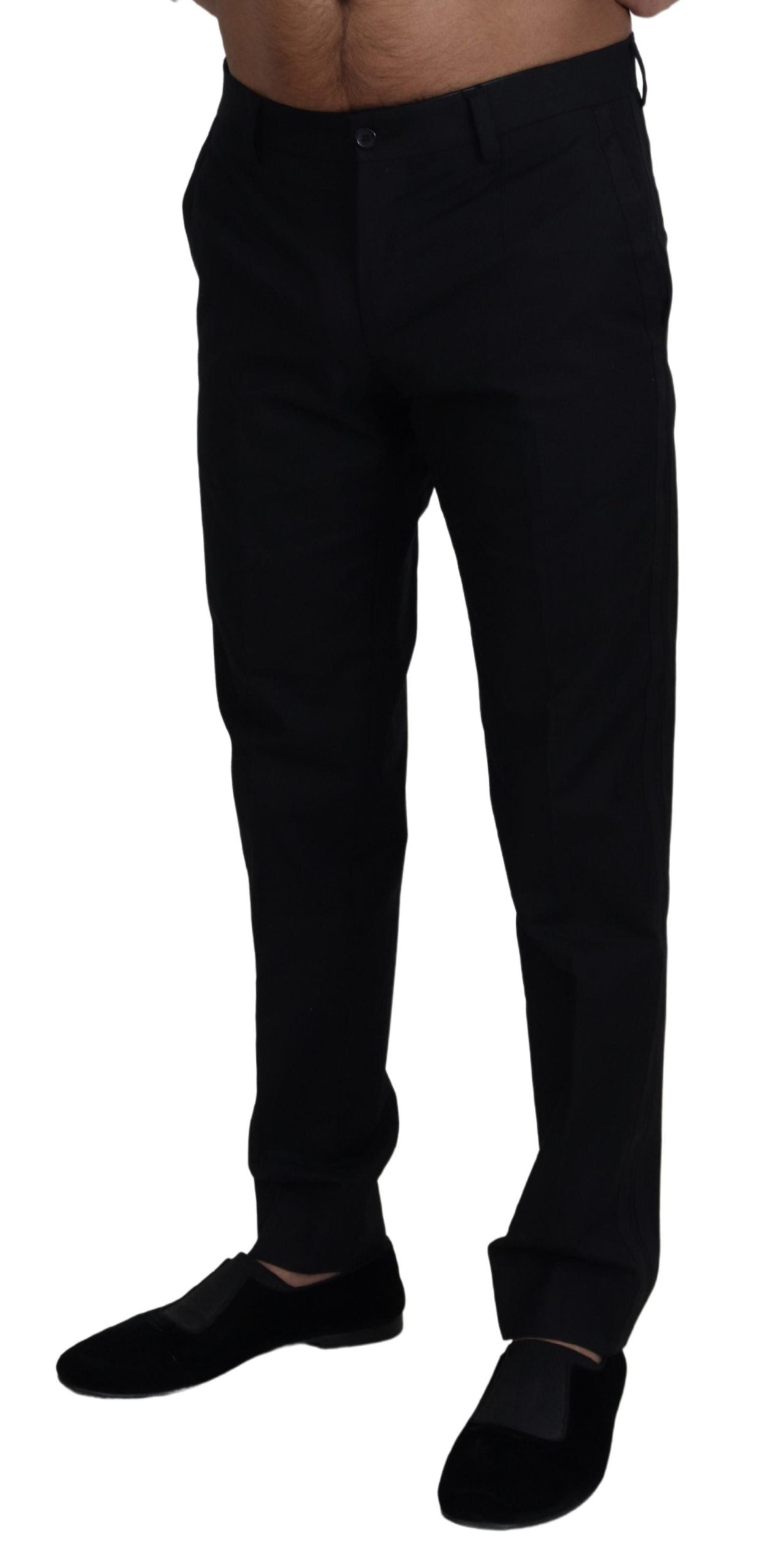 Pantalones chinos formales negros de algodón de Dolce & Gabbana-2
