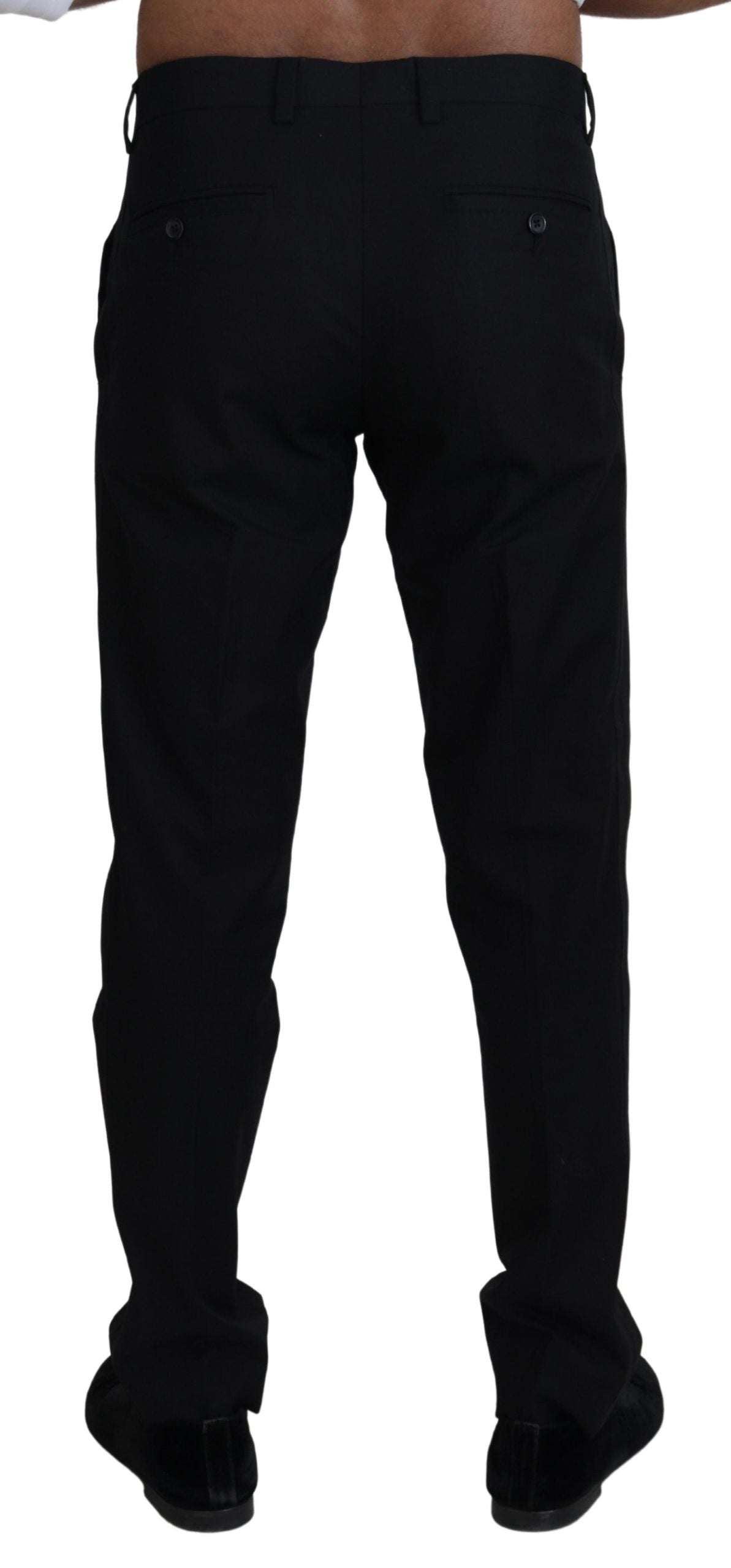 Pantalones chinos formales negros de algodón de Dolce & Gabbana-3