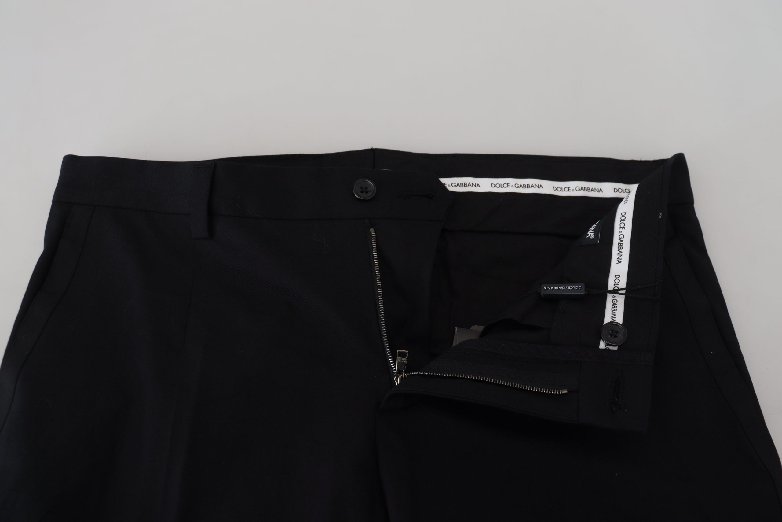 Pantalones chinos formales negros de algodón de Dolce & Gabbana-4