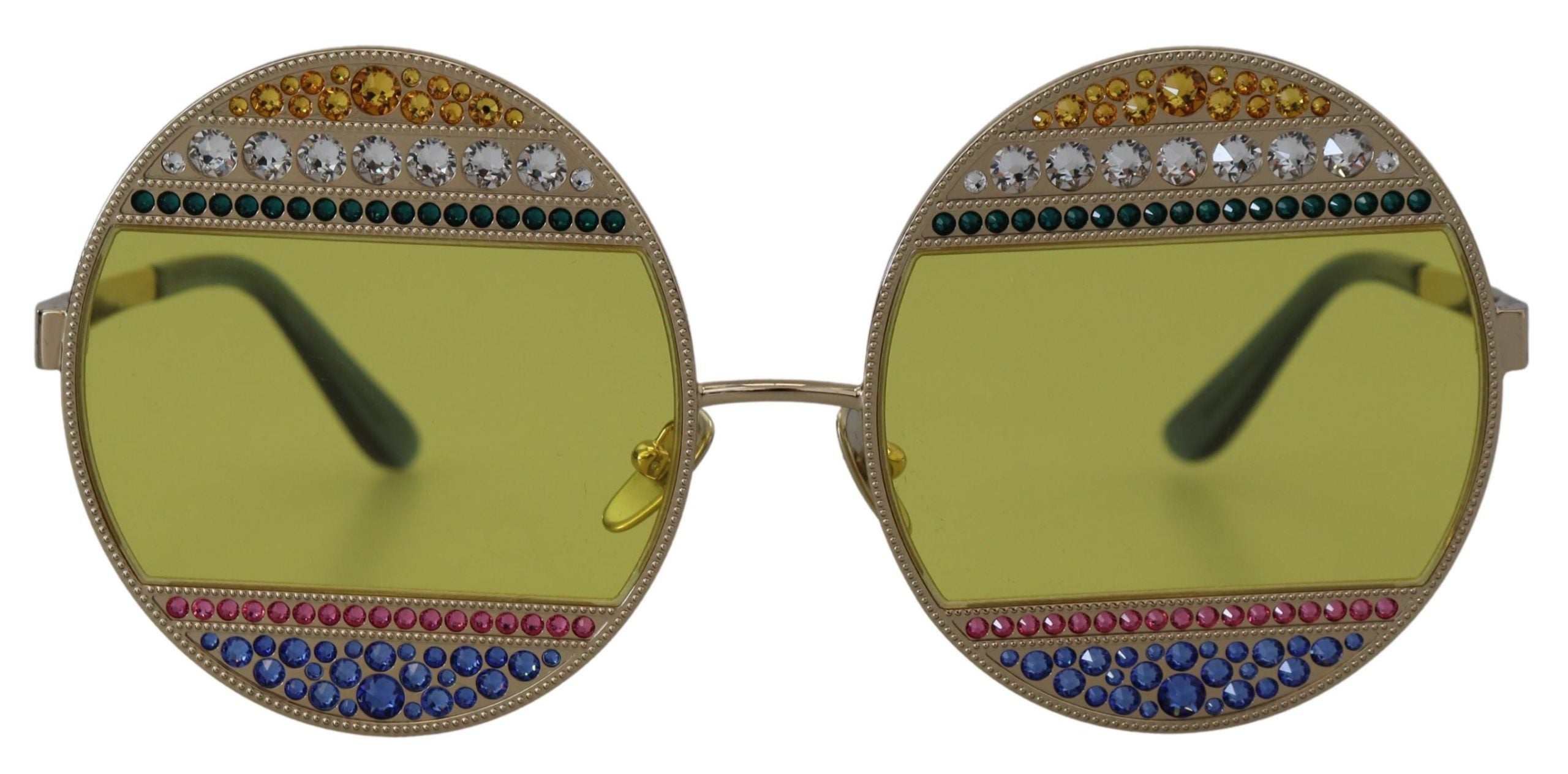 Dolce & Gabbana Gold Oval Metal Crystal Shades DG2209B Sunglasses