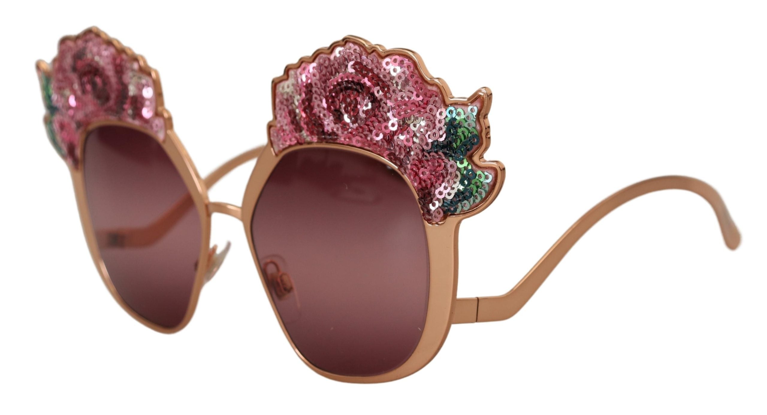 Dolce & Gabbana Rose Gold Sequin Embroidery DG2202 Sunglasses-2
