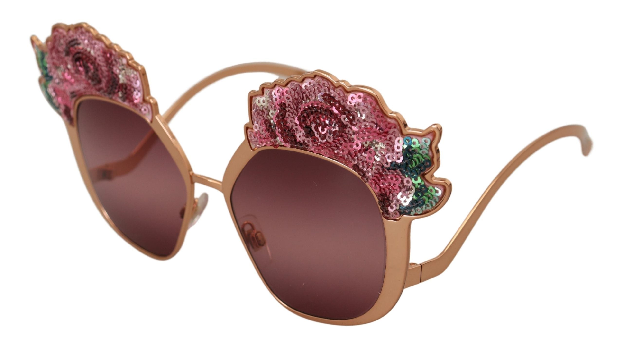 Dolce & Gabbana Rose Gold Sequin Embroidery DG2202 Sunglasses-3