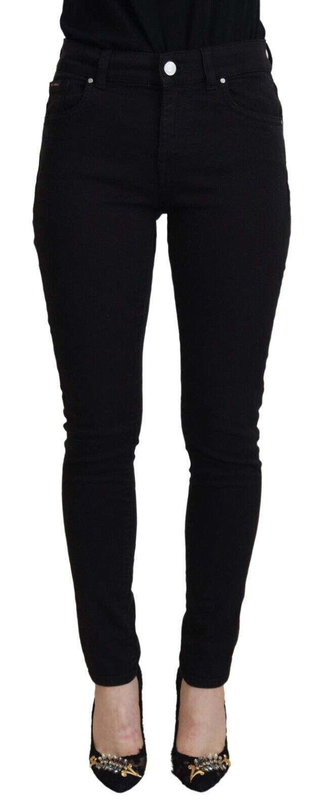 Dolce & Gabbana black high-waisted cotton jeans in casual denim-1