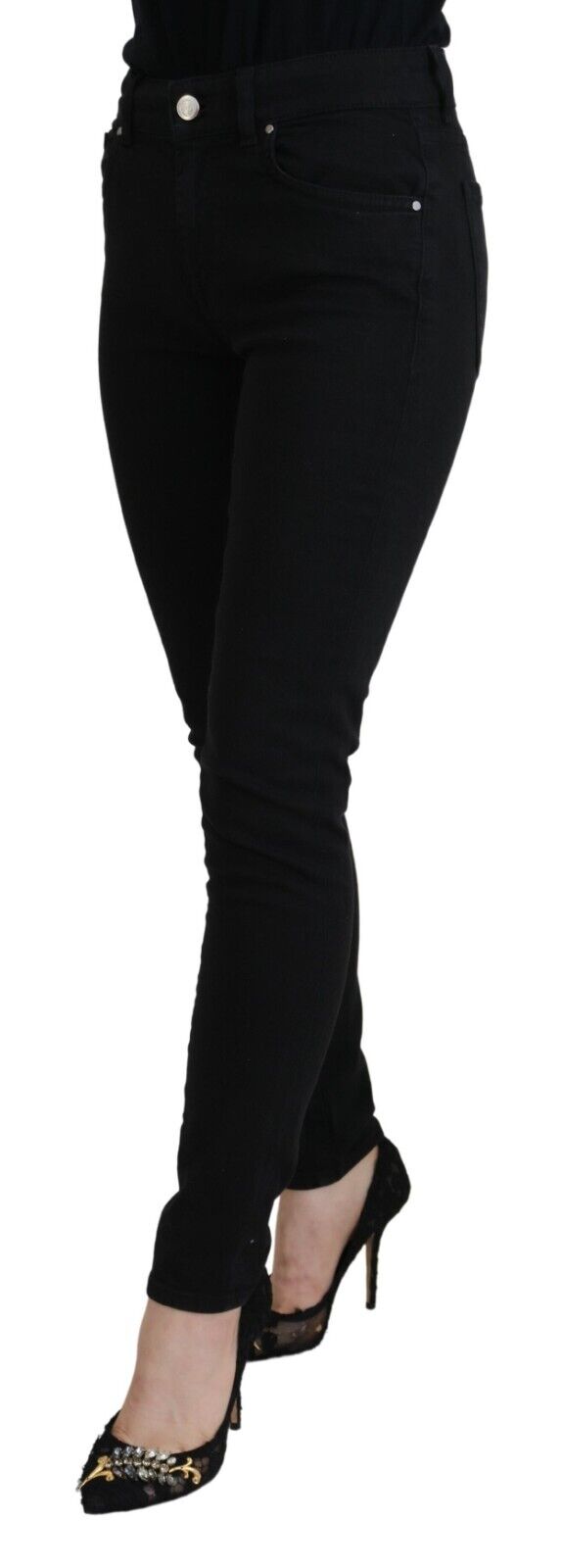 Dolce & Gabbana black high-waisted cotton jeans in casual denim-2