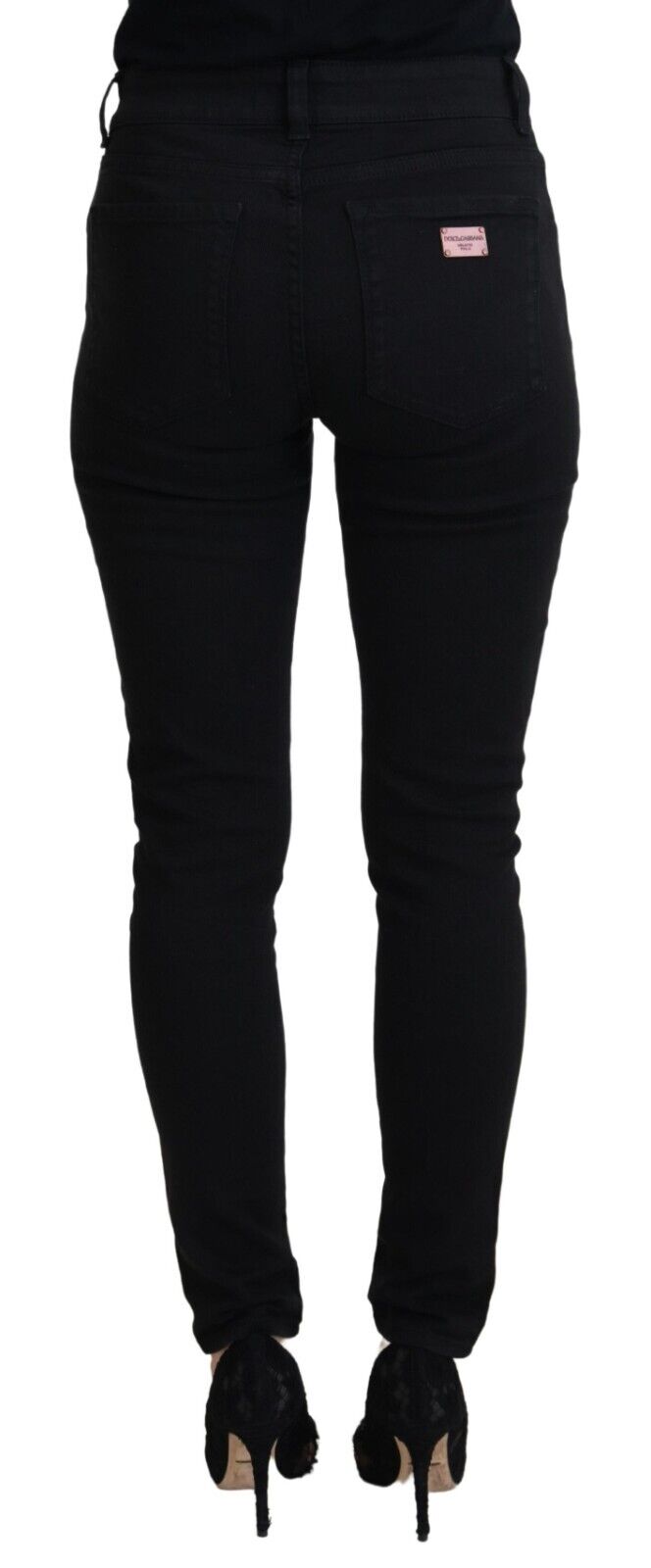 Dolce & Gabbana black high-waisted cotton jeans in casual denim-3