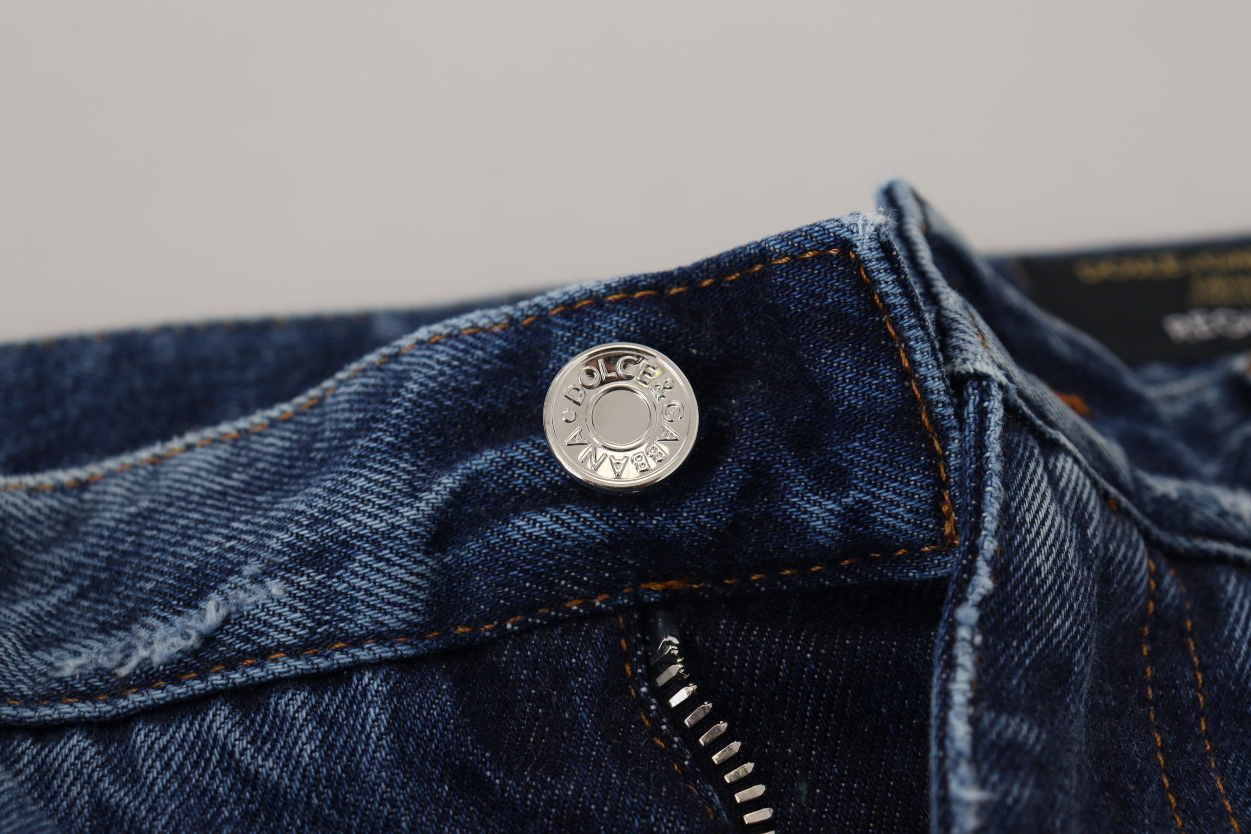 Dolce & Gabbana Blue Cotton Tattered Men Denim Jeans-5
