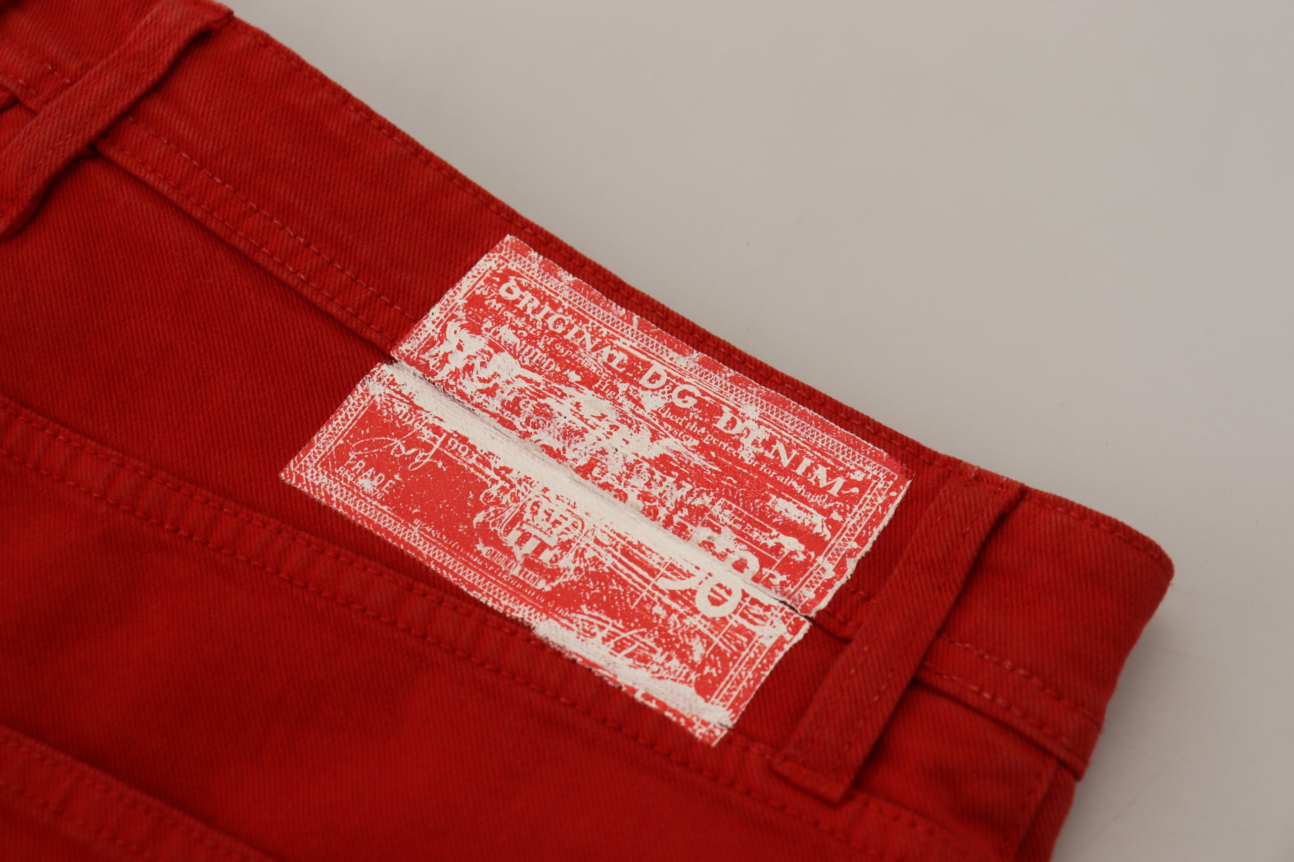 Dolce & Gabbana Red Cotton Straight Fit Men's Denim Jeans-7