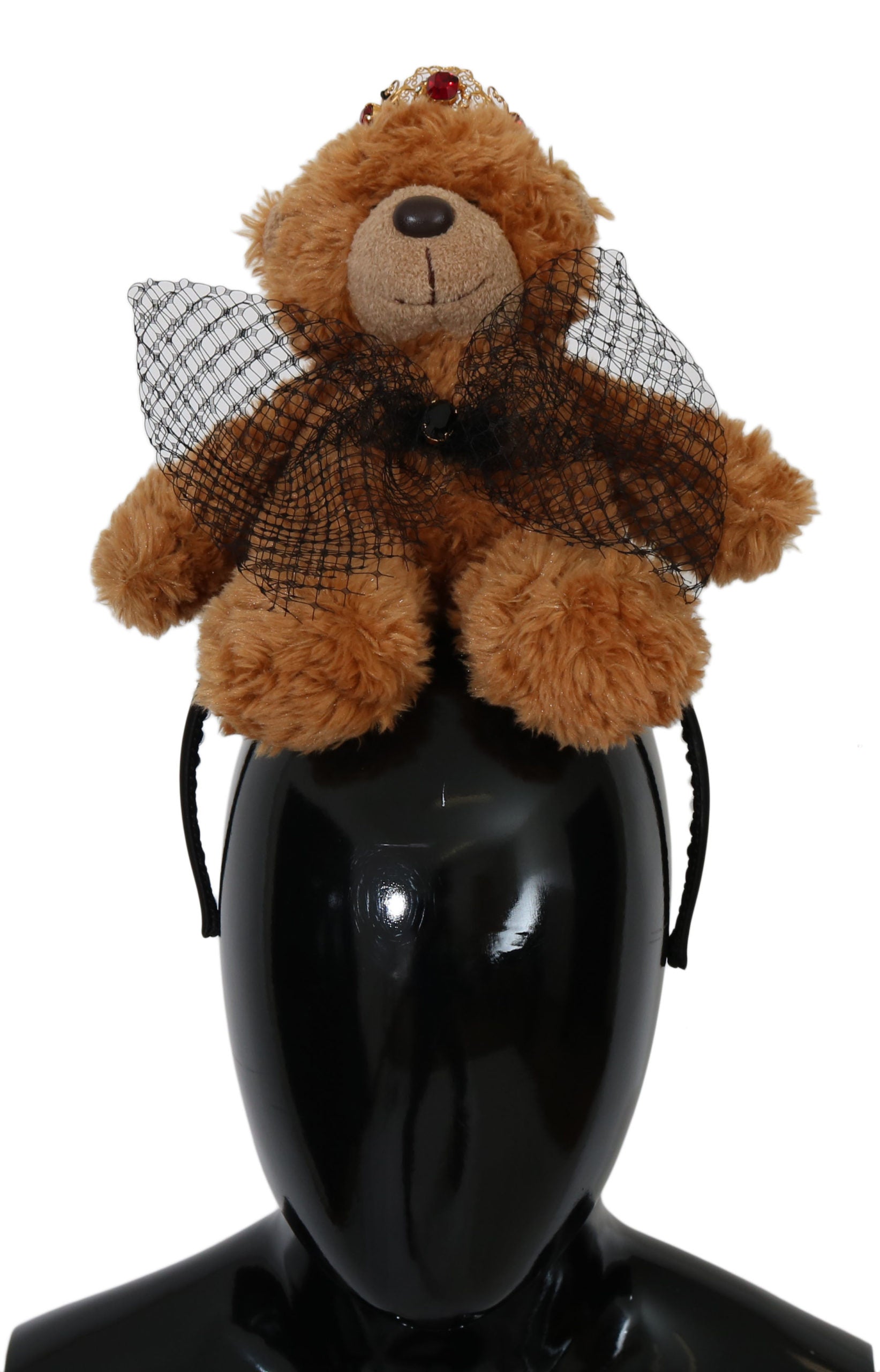 Dolce & Gabbana Teddy Bear Gold Crystal Crown Tiara Diadem Hairband