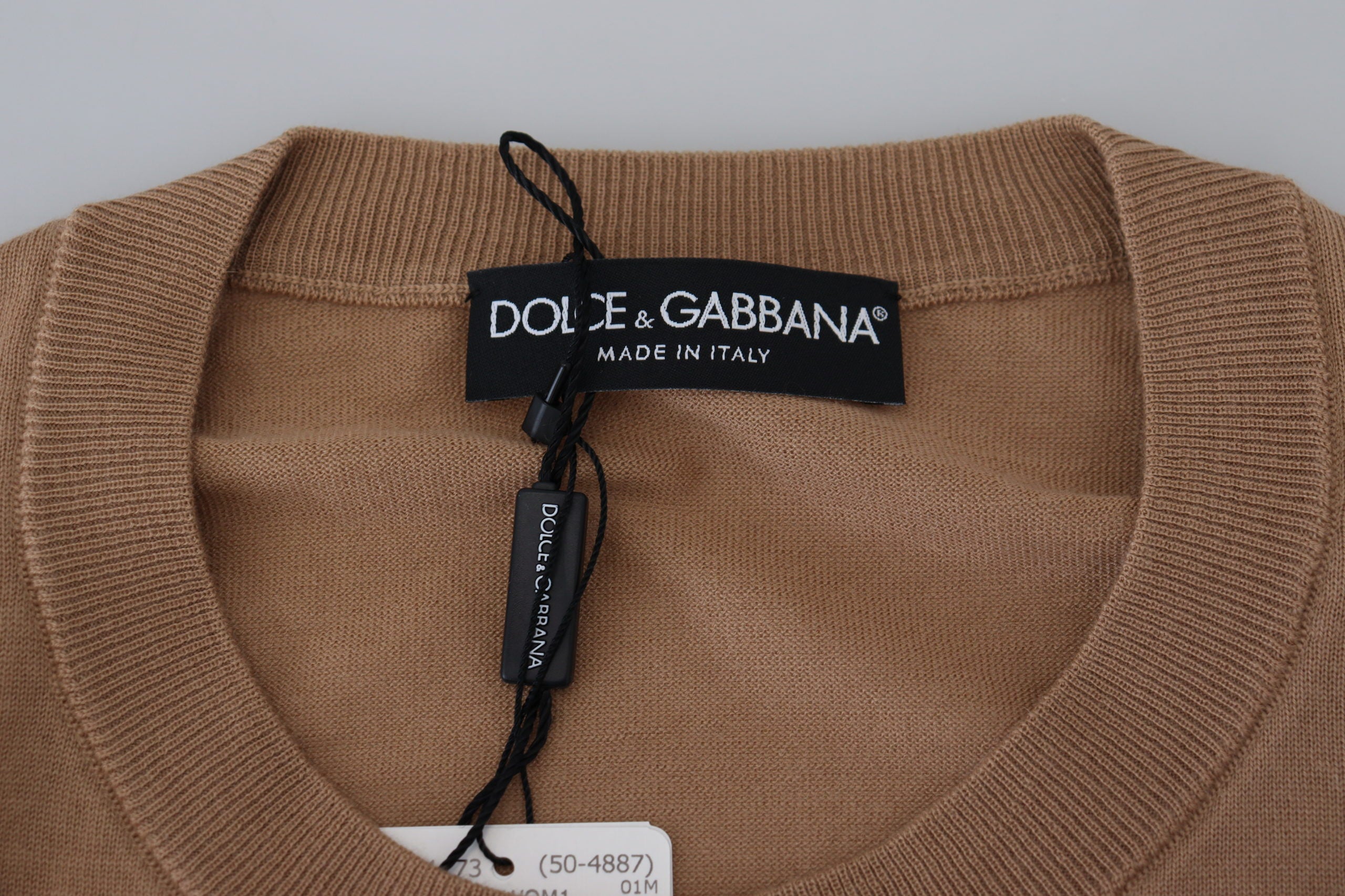 Dolce & Gabbana Beigefarbener Kaschmir-Kronen-Logo-Pullover-6