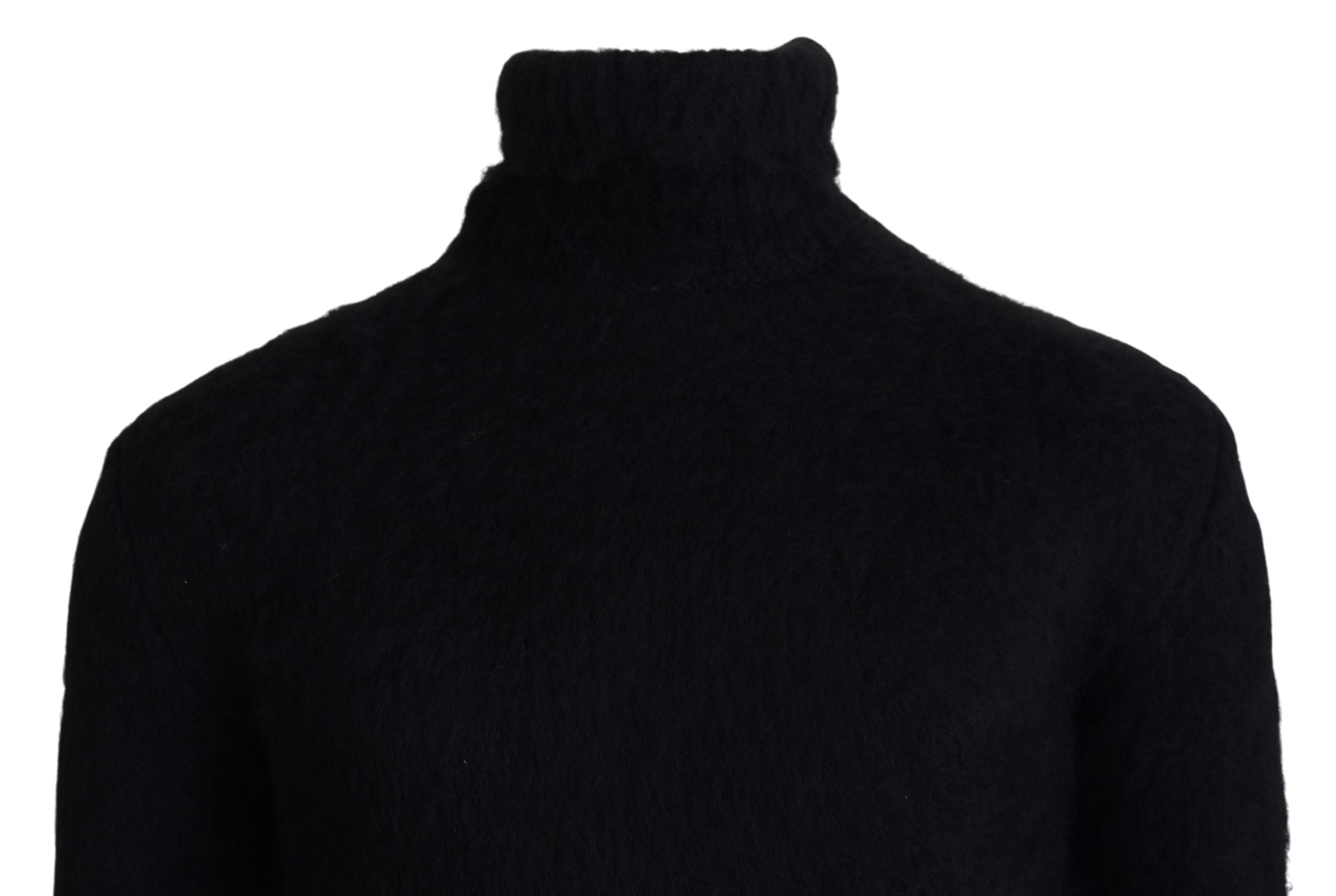 Dolce & Gabbana black and gold mohair roll-neck sweater for men-2
