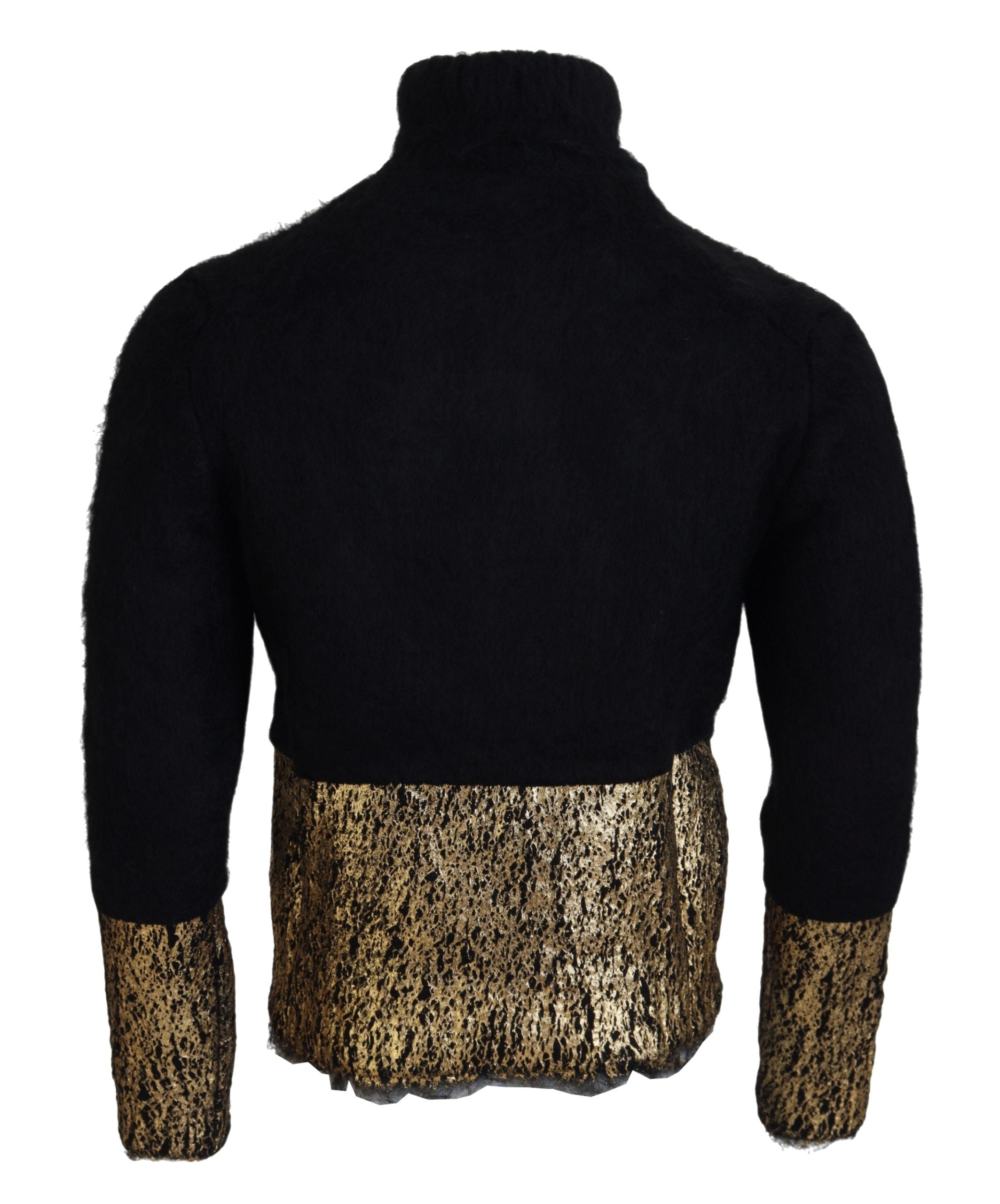 Dolce & Gabbana black and gold mohair roll-neck sweater for men-3