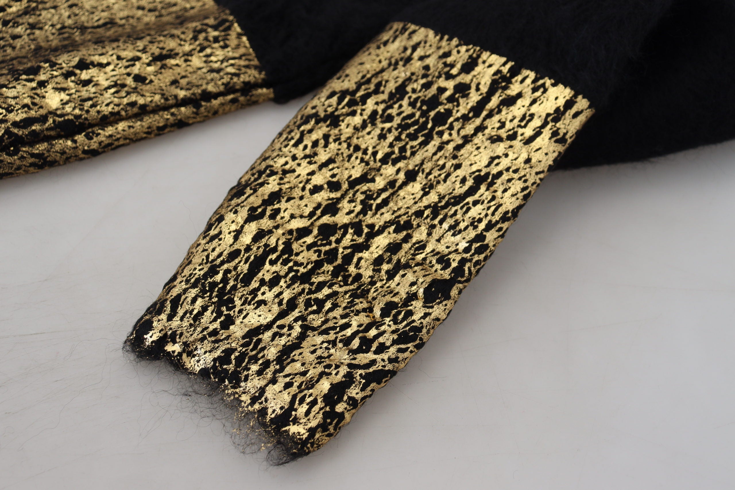 Dolce & Gabbana black and gold mohair roll-neck sweater for men-6