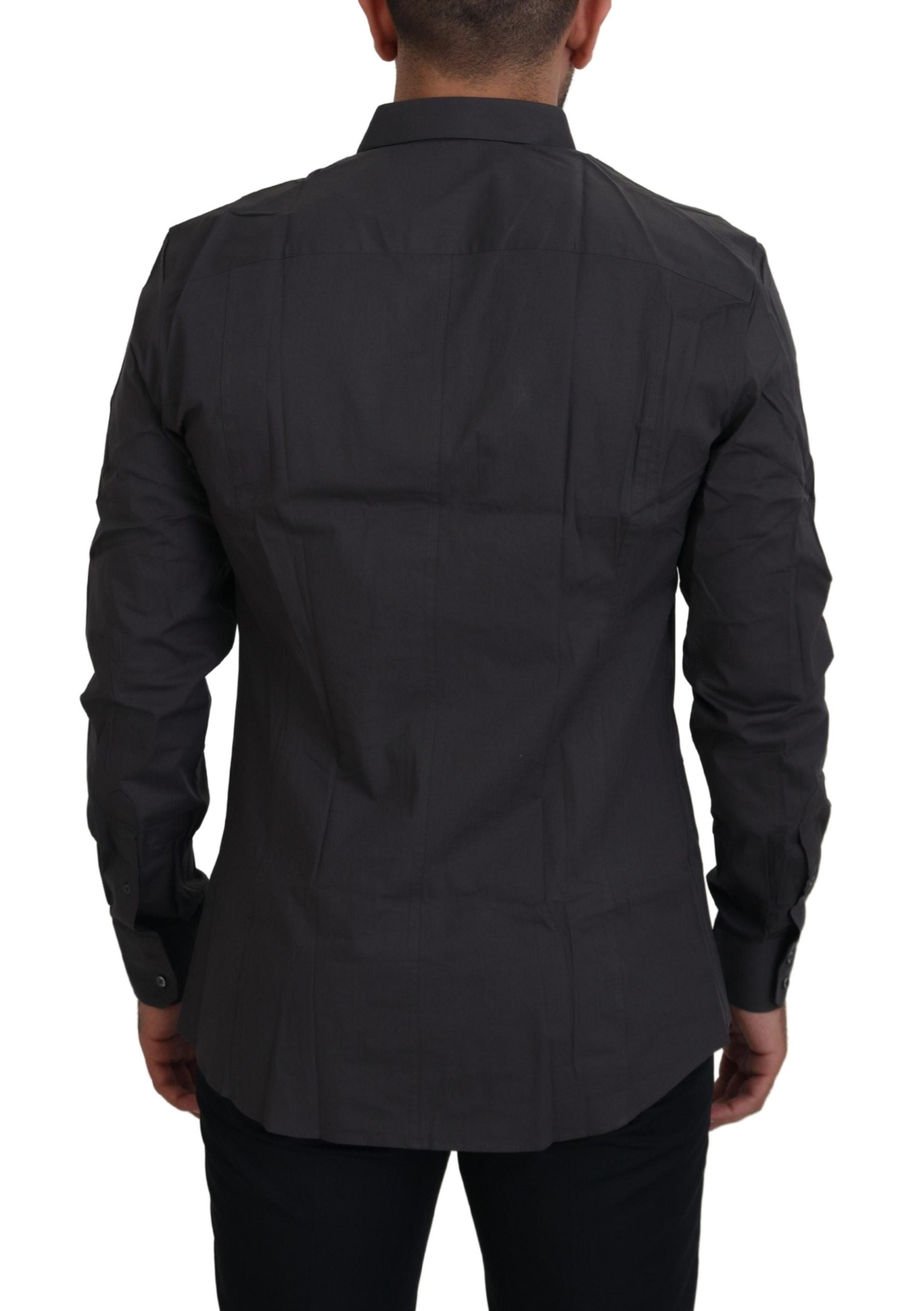 Dolce & Gabbana Grey SICILIA Slim Fit Stretch Shirt-3