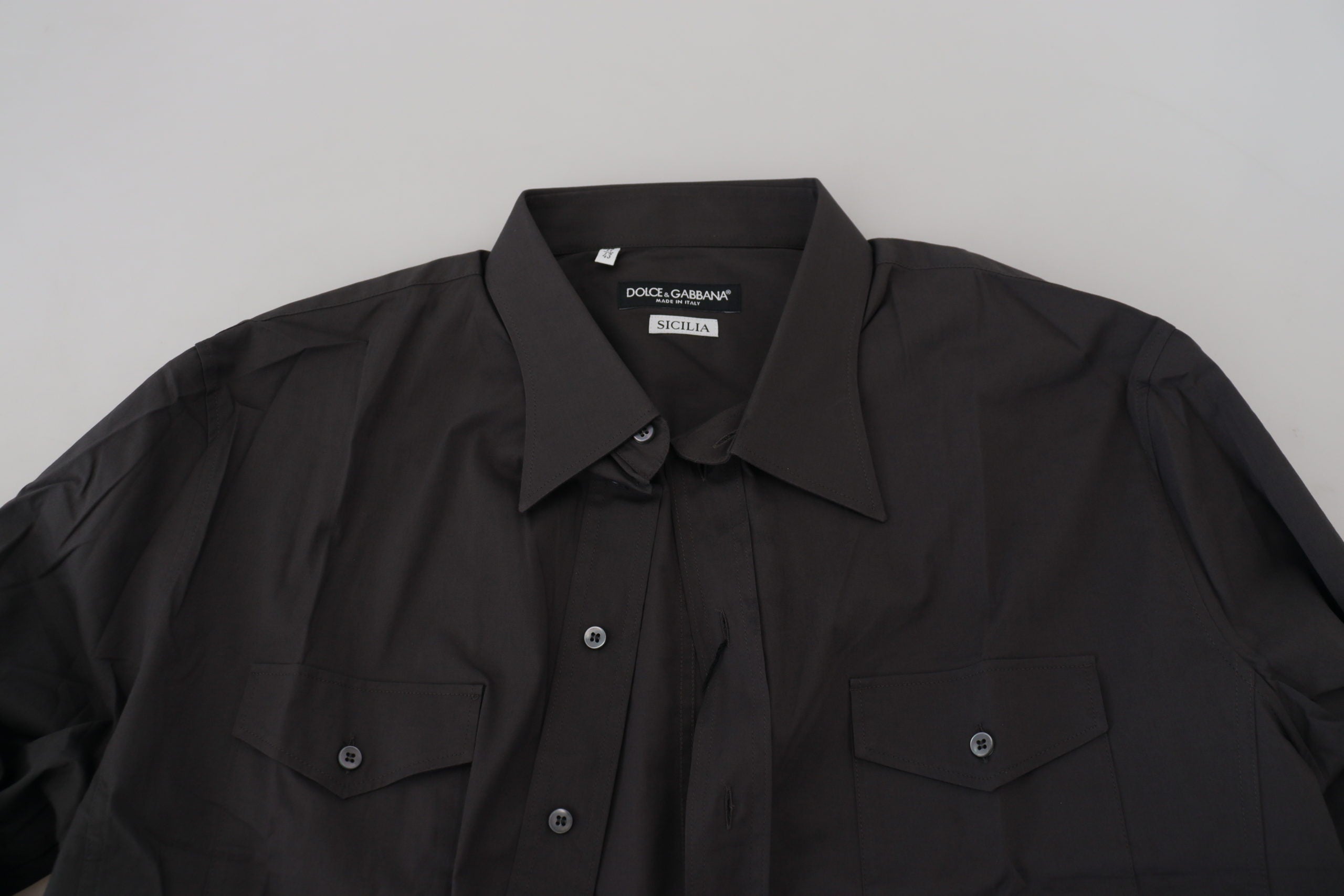 Dolce & Gabbana Grey SICILIA Slim Fit Stretch Shirt-6