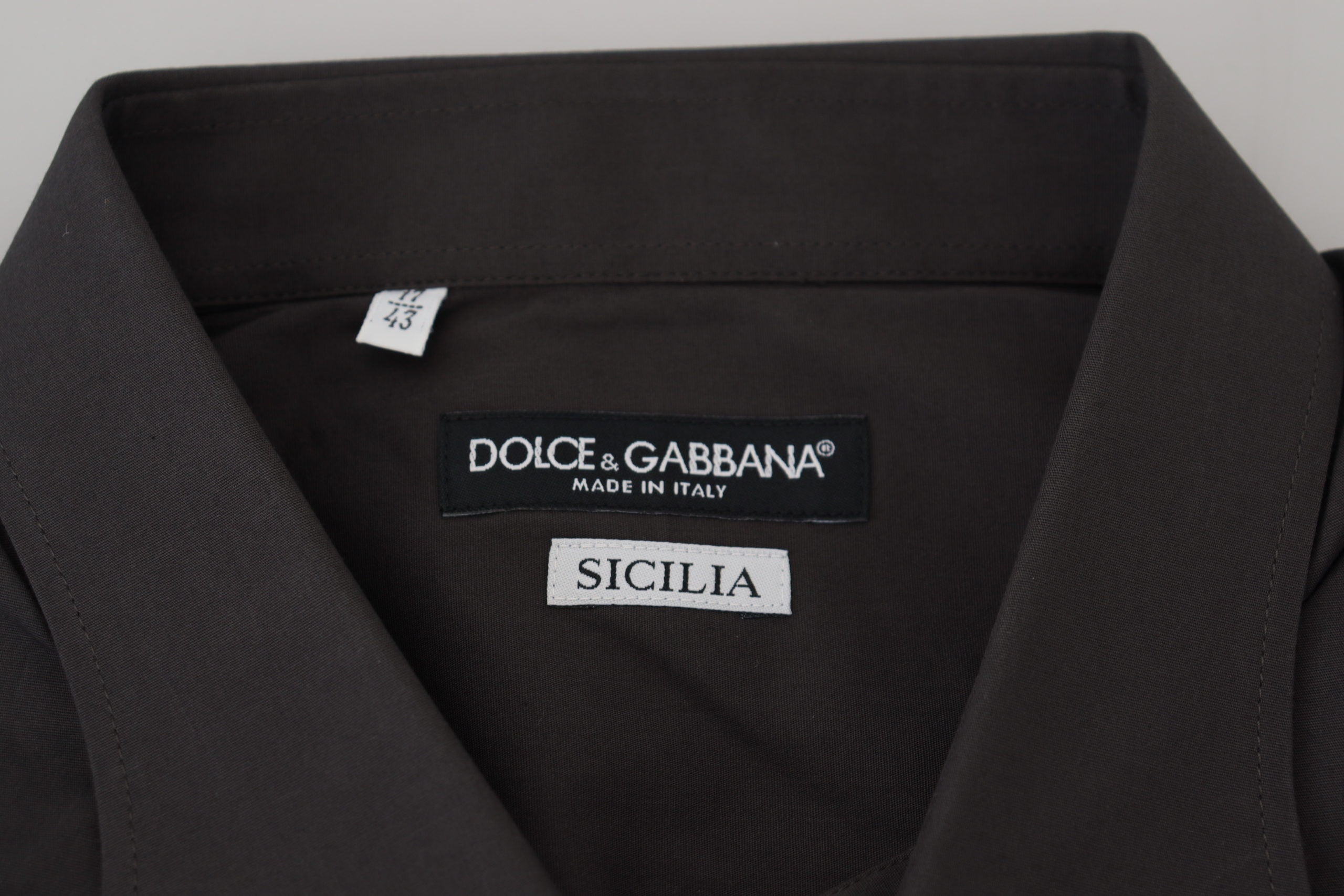 Dolce & Gabbana Grey SICILIA Slim Fit Stretch Shirt-7