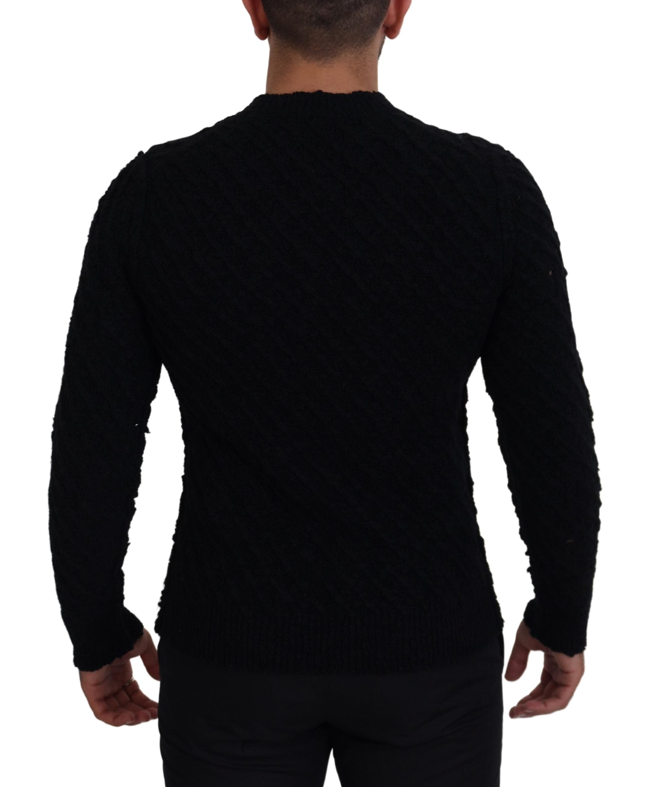 Dolce & Gabbana black V-neck wool sweater-3
